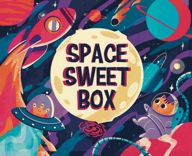 Коробка для сладкого набора "Space sweet box" — Брендинг, Иллюстрация на Dprofile