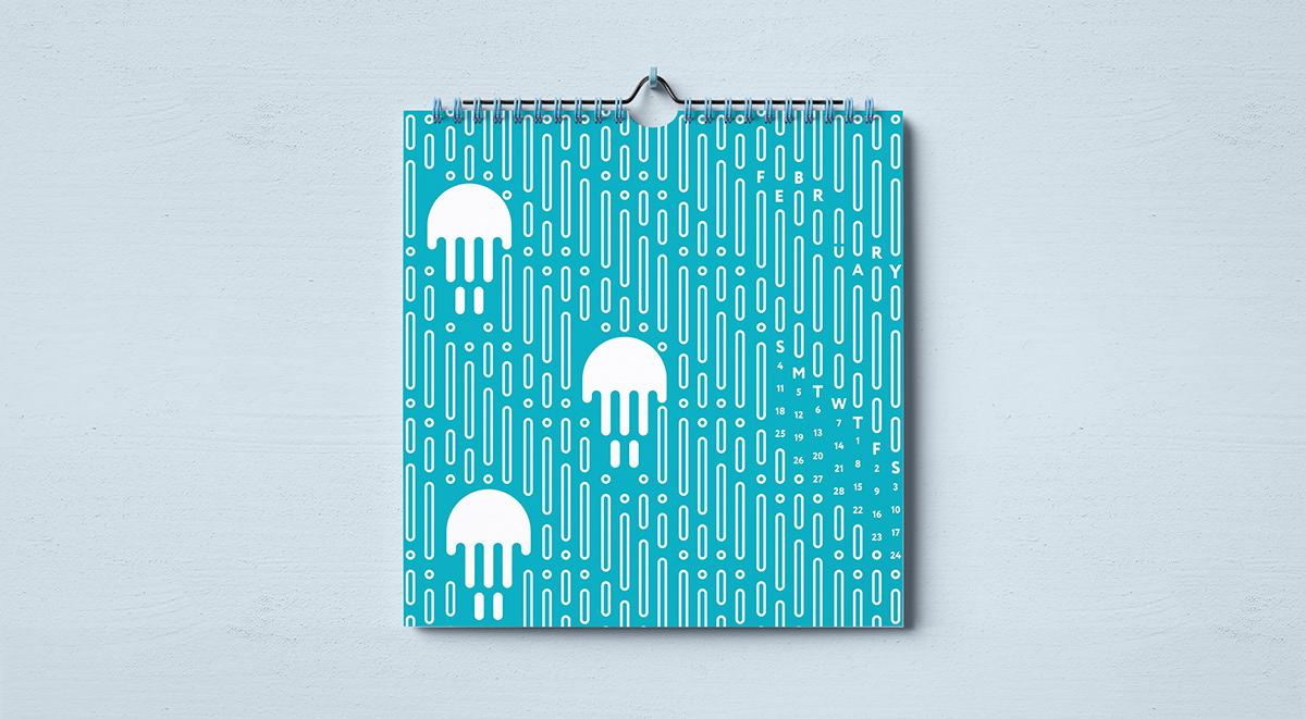 Календарь Sea Life Pattern — Изображение №3 — Иллюстрация, Графика на Dprofile