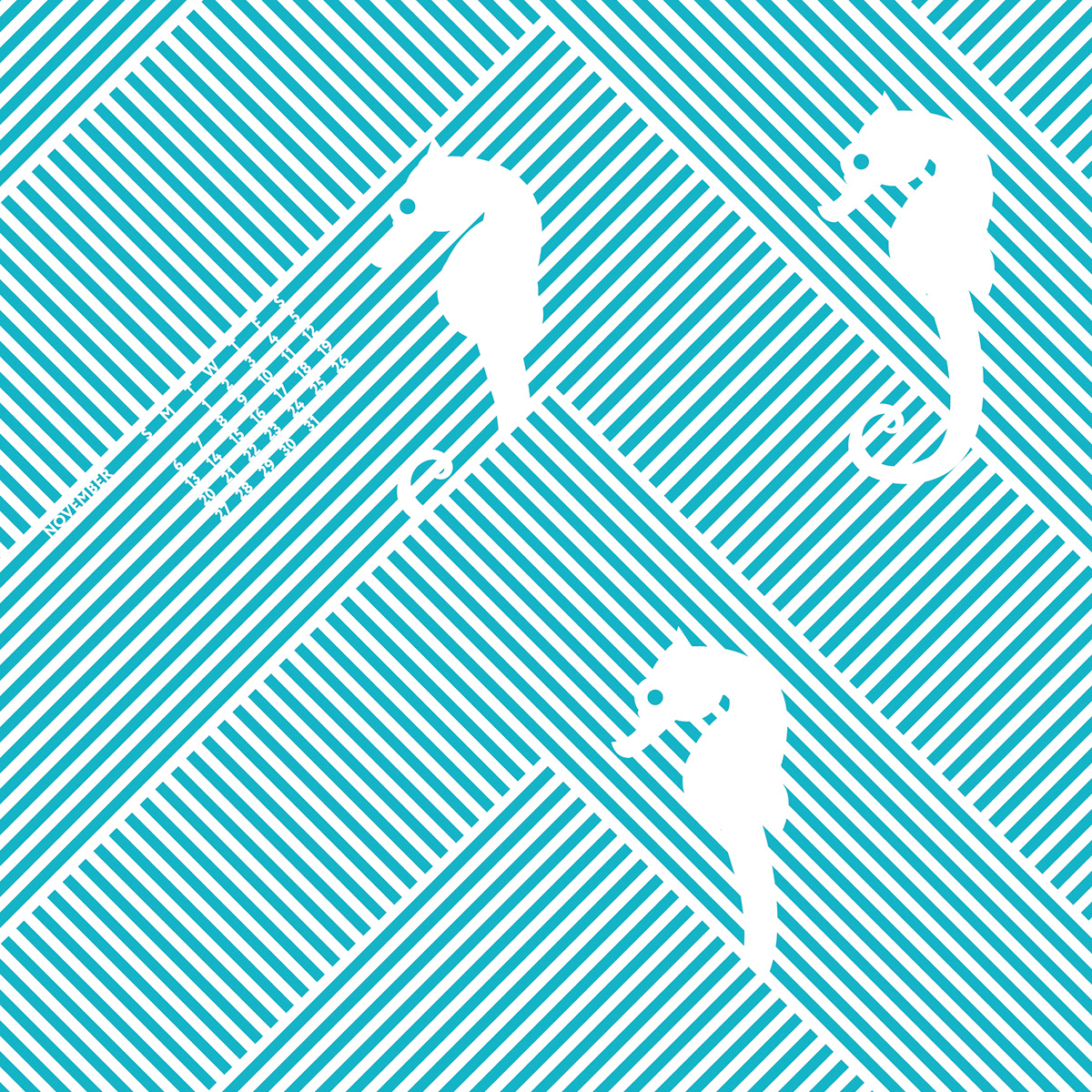 Календарь Sea Life Pattern — Изображение №19 — Иллюстрация, Графика на Dprofile