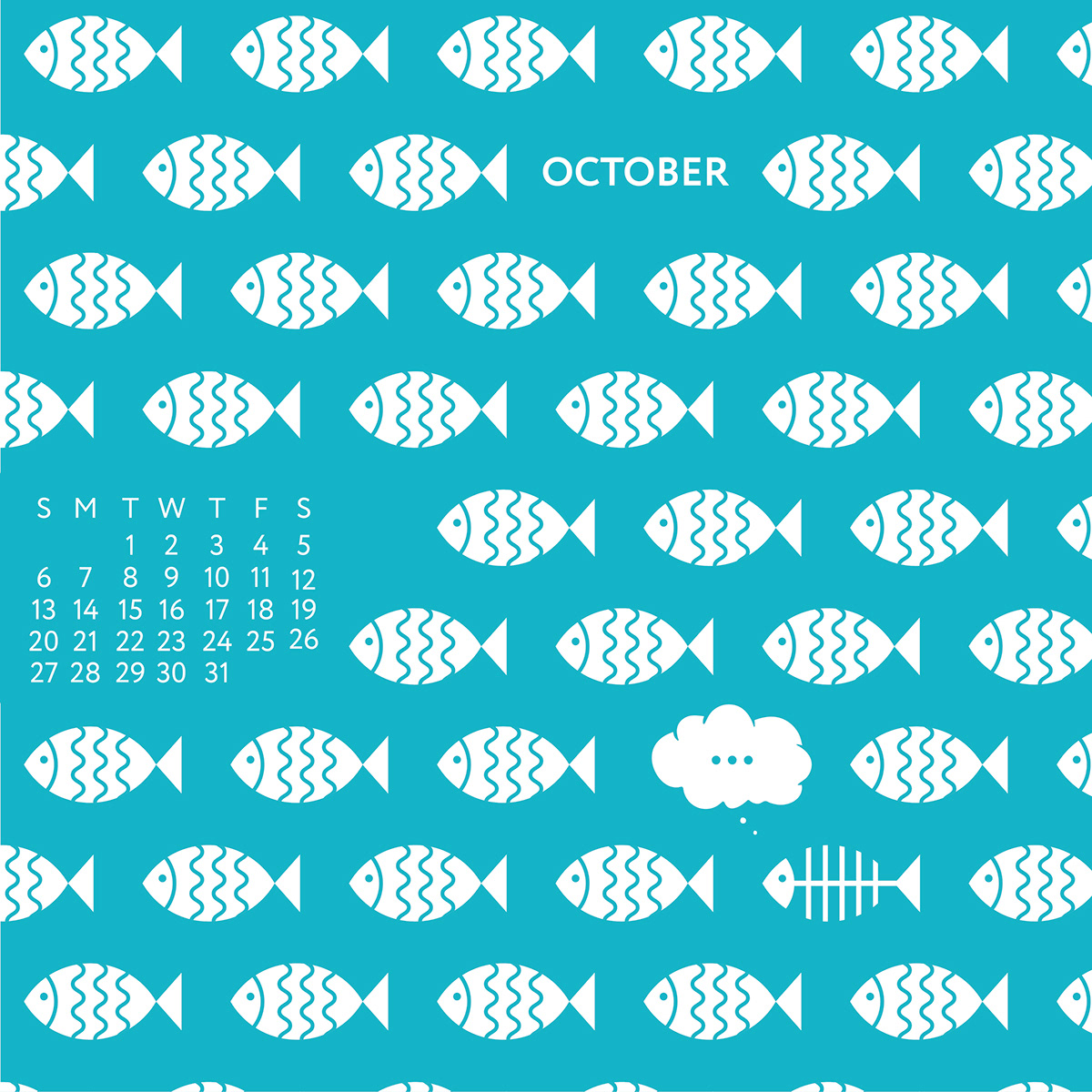 Календарь Sea Life Pattern — Изображение №18 — Иллюстрация, Графика на Dprofile