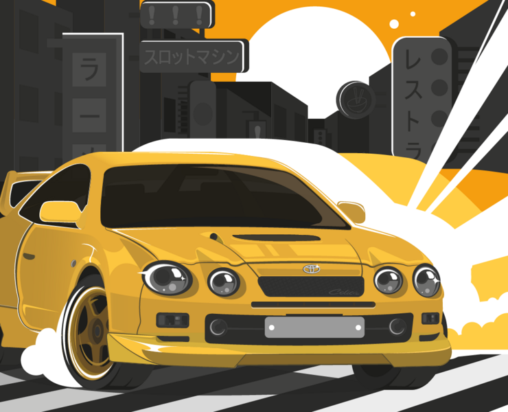 Toyota Celica | Автомобильная иллюстрация — Иллюстрация, Графика на Dprofile