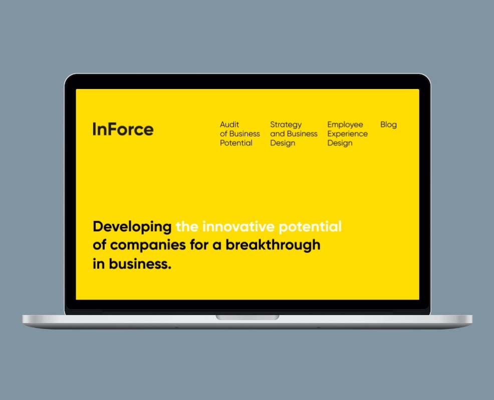 Landing page "In Force" — Интерфейсы, Брендинг на Dprofile