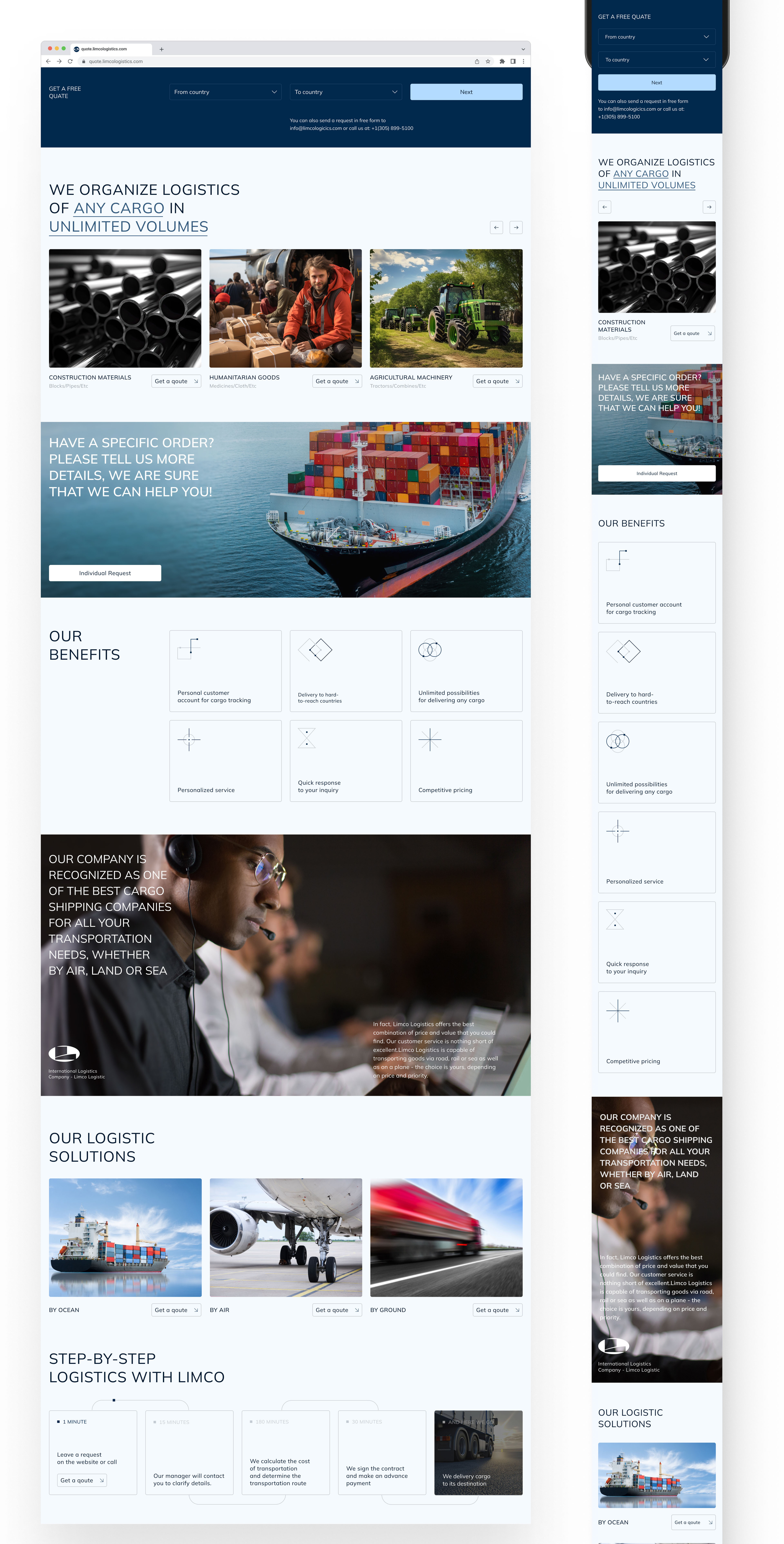 Limco logistics - Website redesign — Изображение №4 — Интерфейсы, Анимация на Dprofile