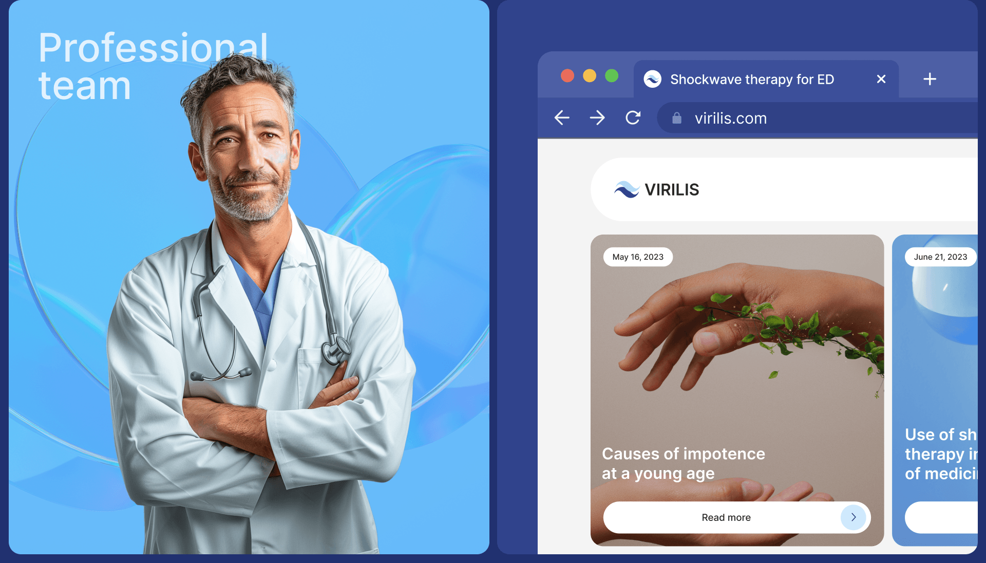 Virilis Website - Shockwave therapy for ED — Изображение №7 — Интерфейсы на Dprofile