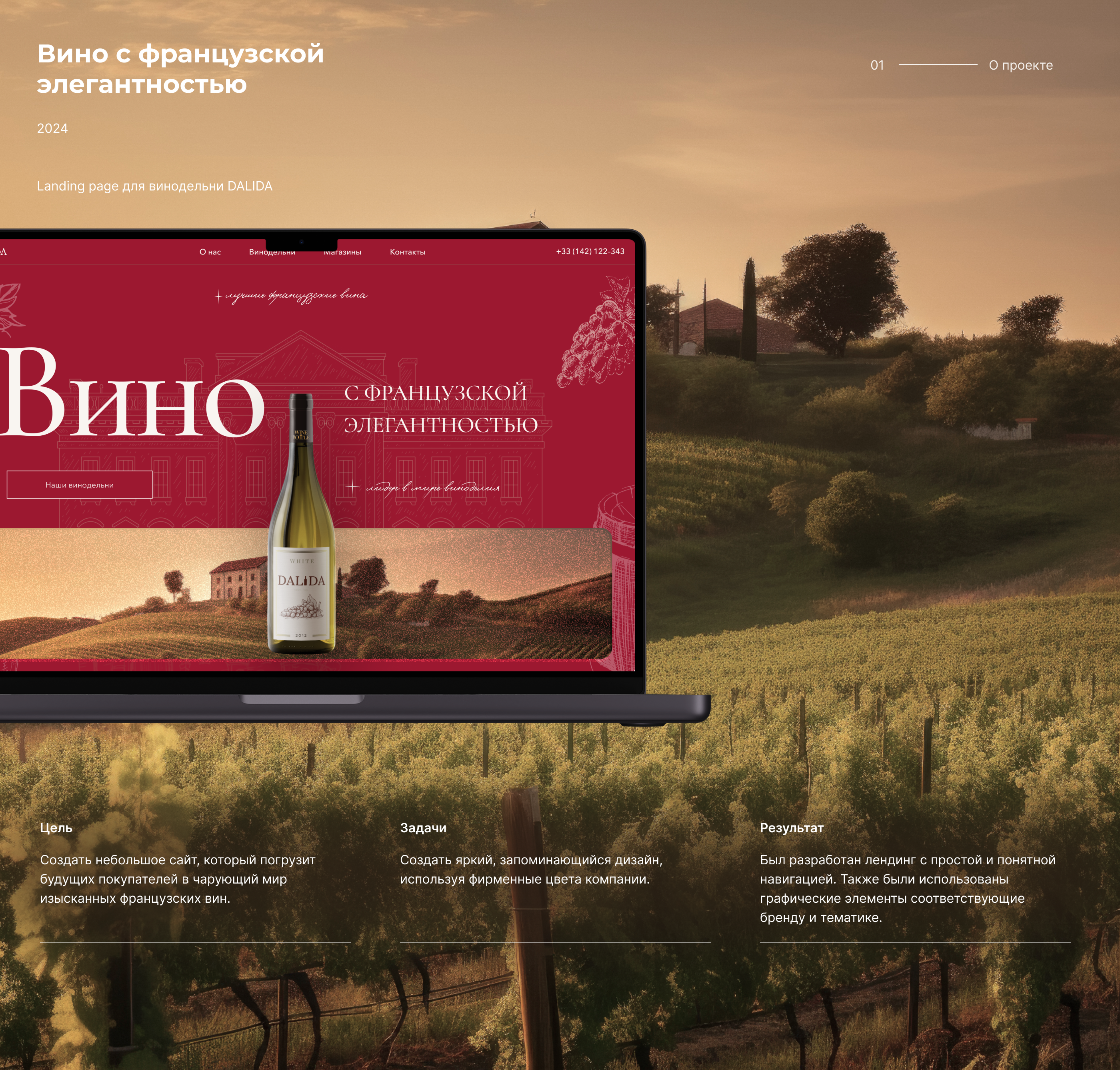 Landing page для винодельни DALIDA — Изображение №1 — Интерфейсы на Dprofile