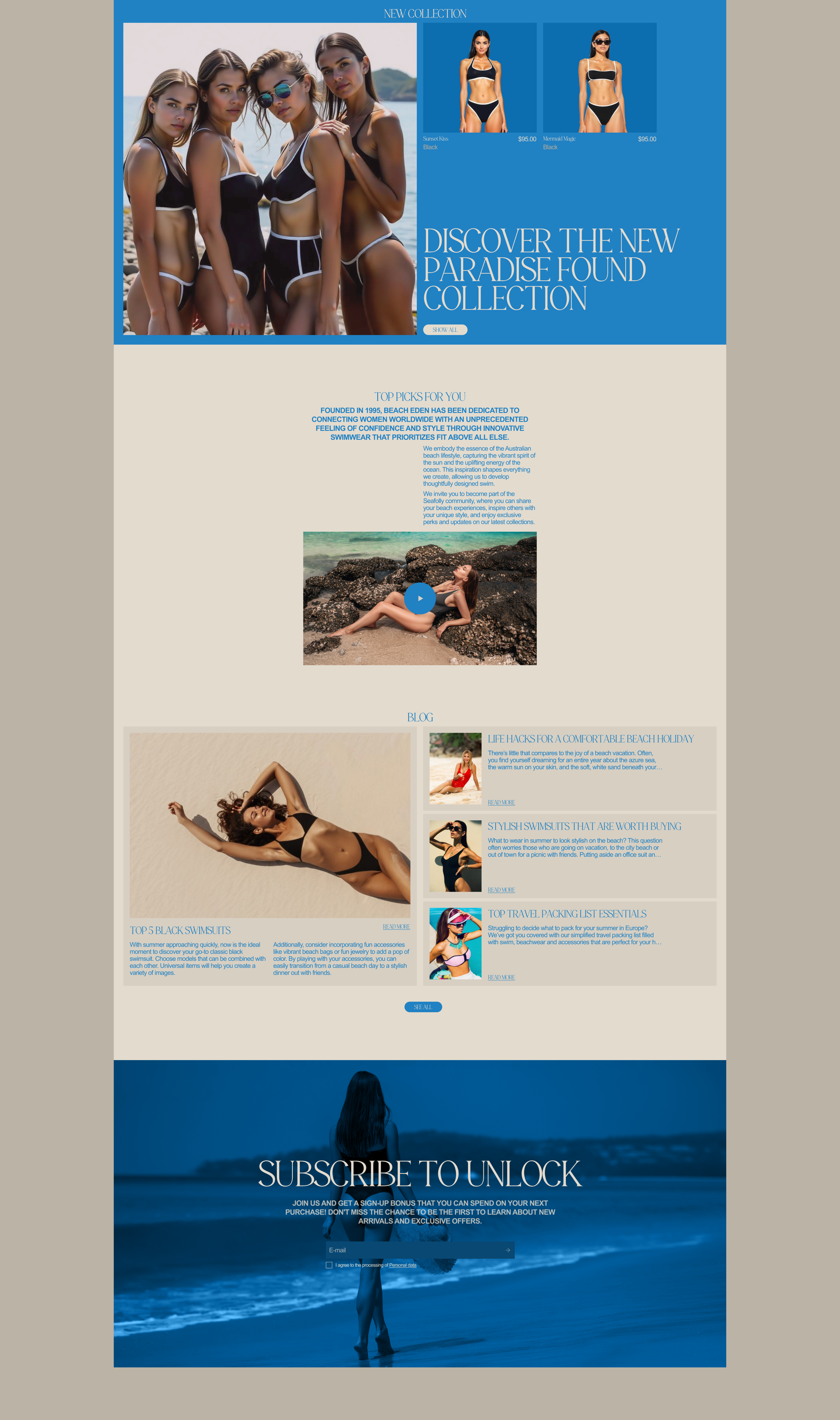 Beach Eden - Web design — Изображение №4 — Интерфейсы, Анимация на Dprofile