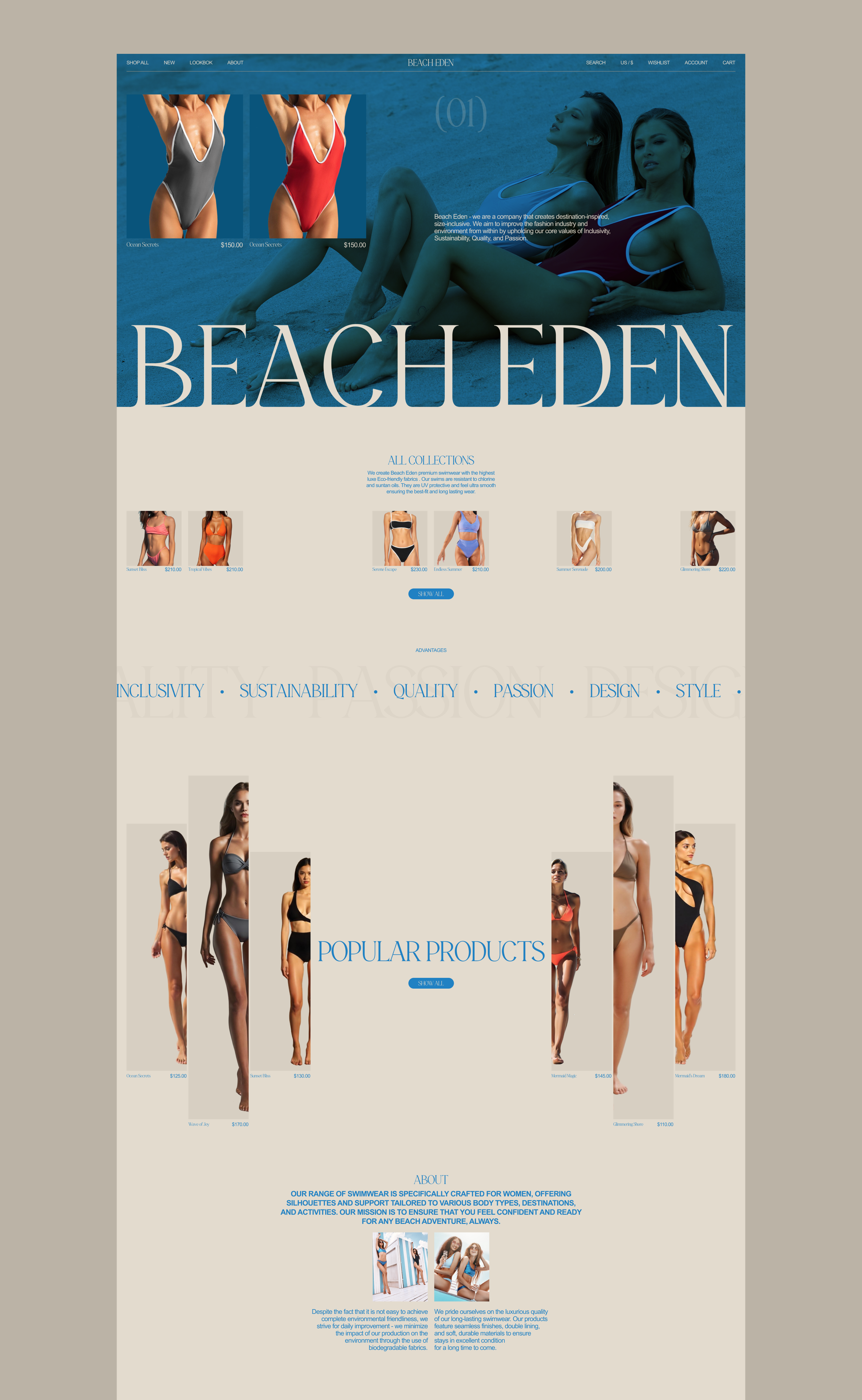 Beach Eden - Web design — Изображение №3 — Интерфейсы, Анимация на Dprofile