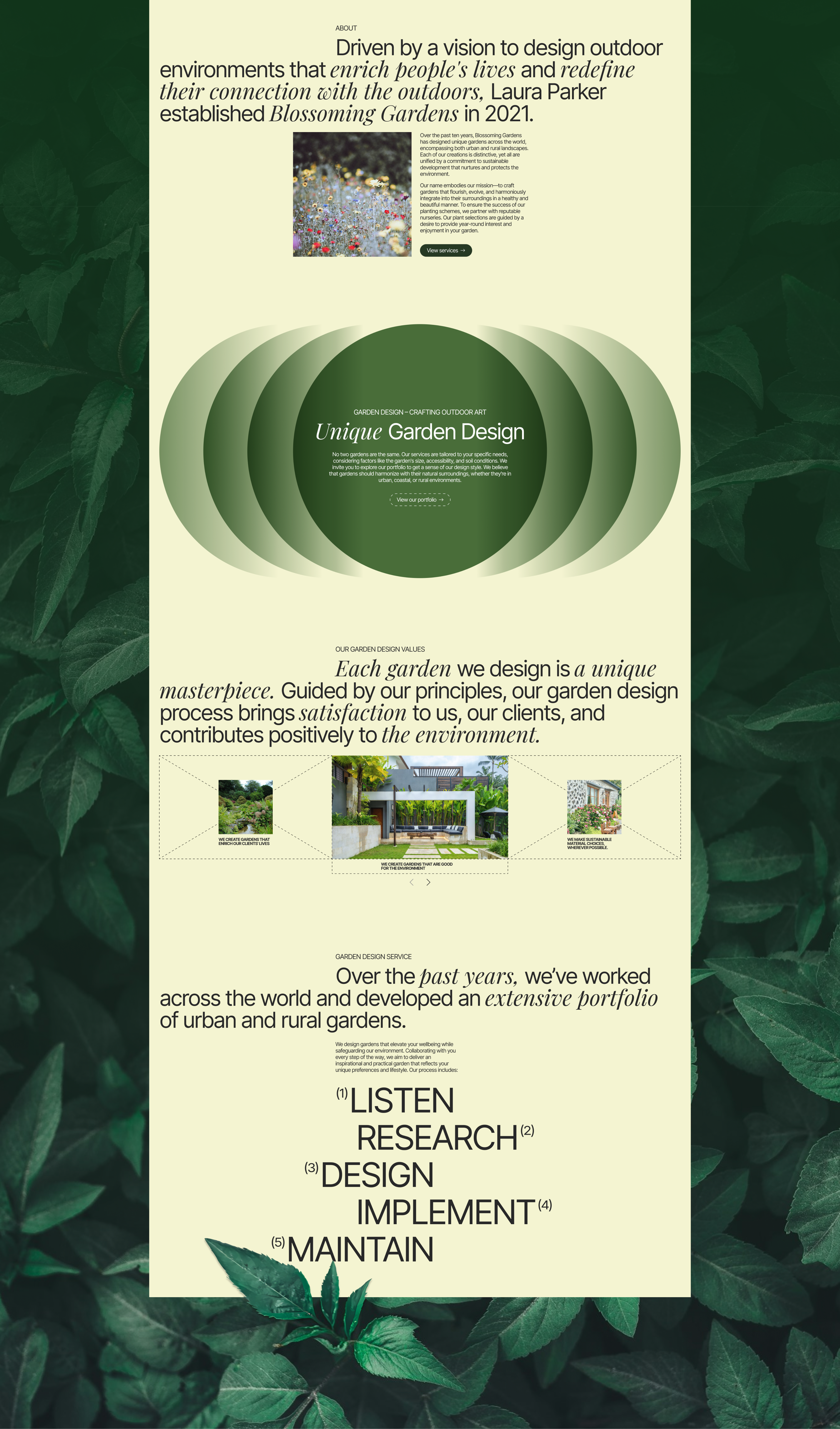 BLOSSOMING GARDENS | LANDING PAGE — Изображение №3 — Интерфейсы, Анимация на Dprofile