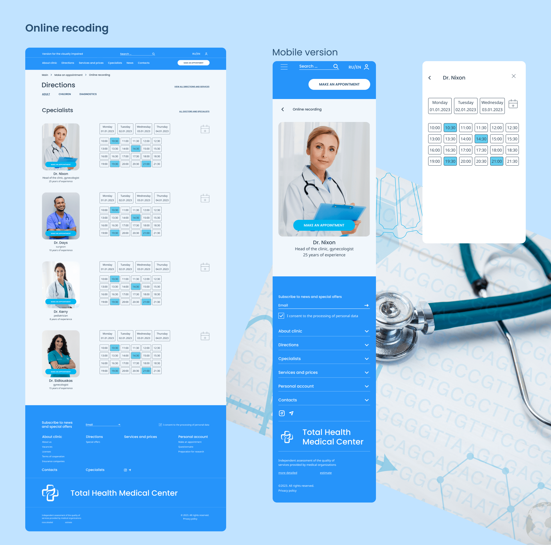 WEBSITE DESIGN MEDICAL CENTR — Изображение №14 — Интерфейсы на Dprofile
