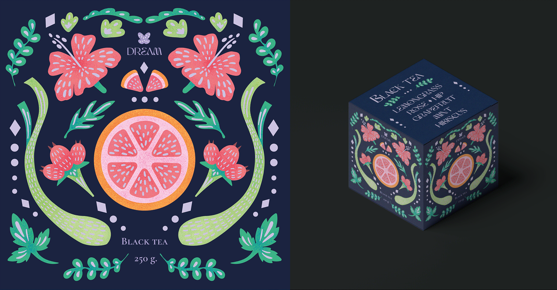 Dream| Tea Packaging design and illustrations — Изображение №7 — Брендинг, Иллюстрация на Dprofile