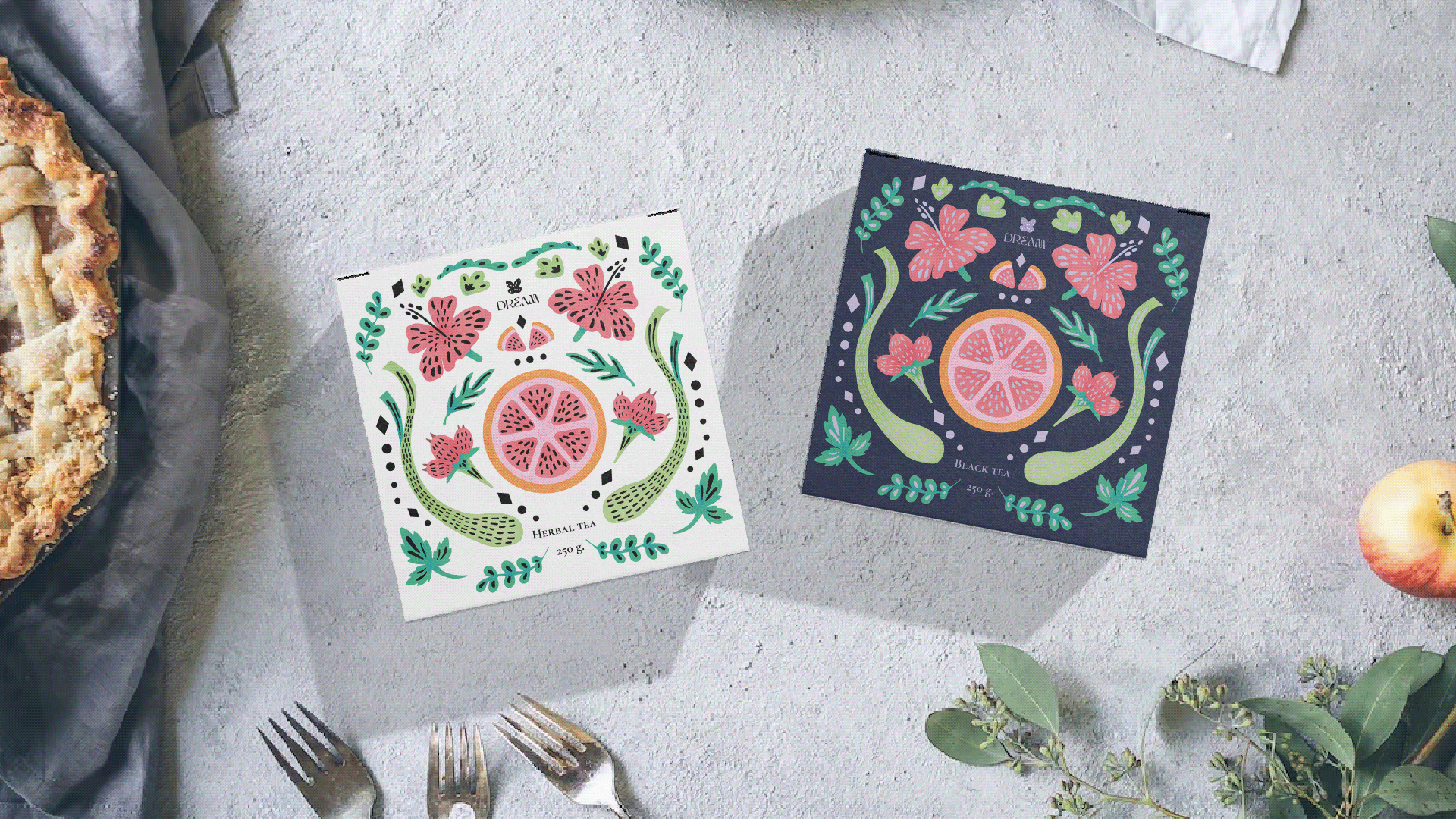 Dream| Tea Packaging design and illustrations — Изображение №1 — Брендинг, Иллюстрация на Dprofile