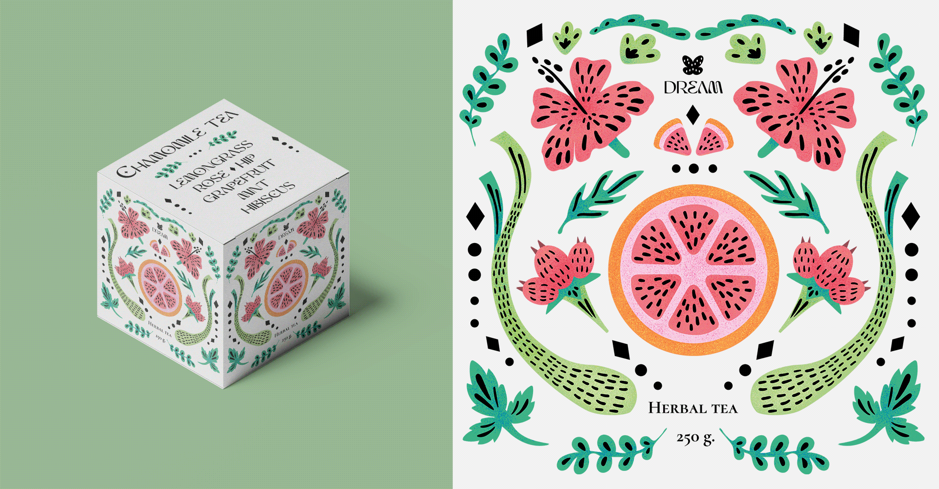 Dream| Tea Packaging design and illustrations — Изображение №8 — Брендинг, Иллюстрация на Dprofile