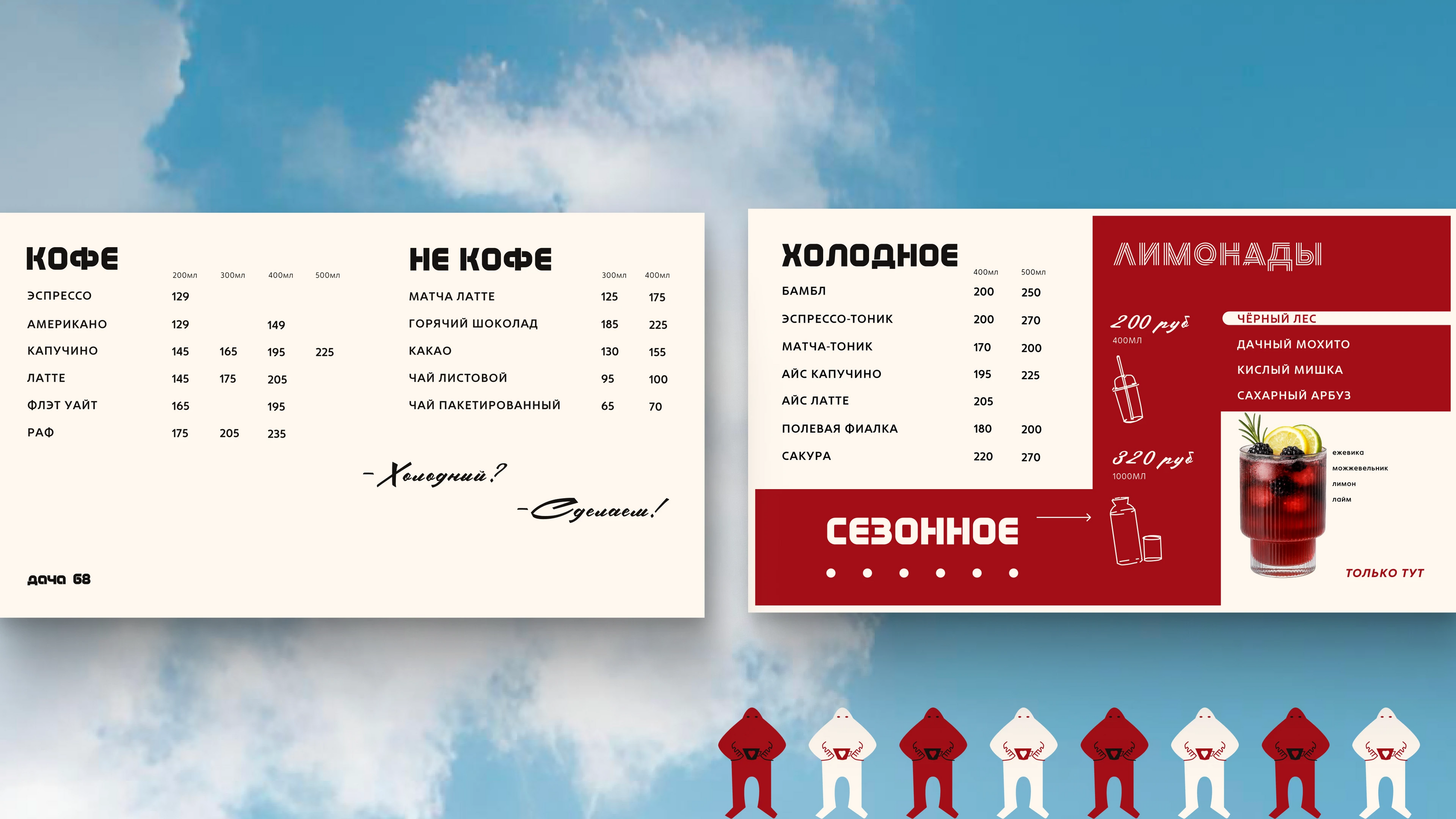 Брендинг кофейни Дача 68 — Изображение №3 — Брендинг, Графика на Dprofile