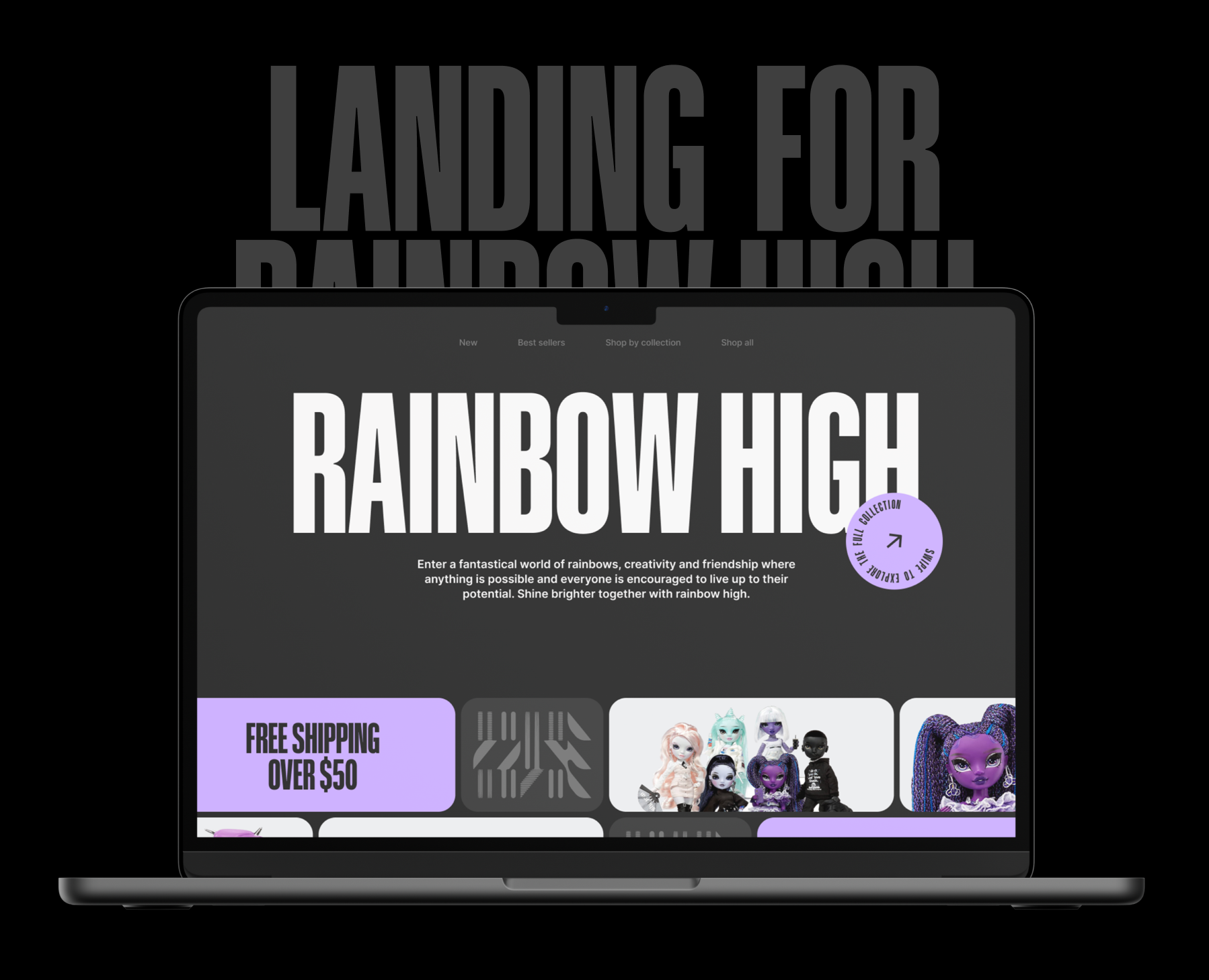 Landing page for Rainbow High — Интерфейсы на Dprofile