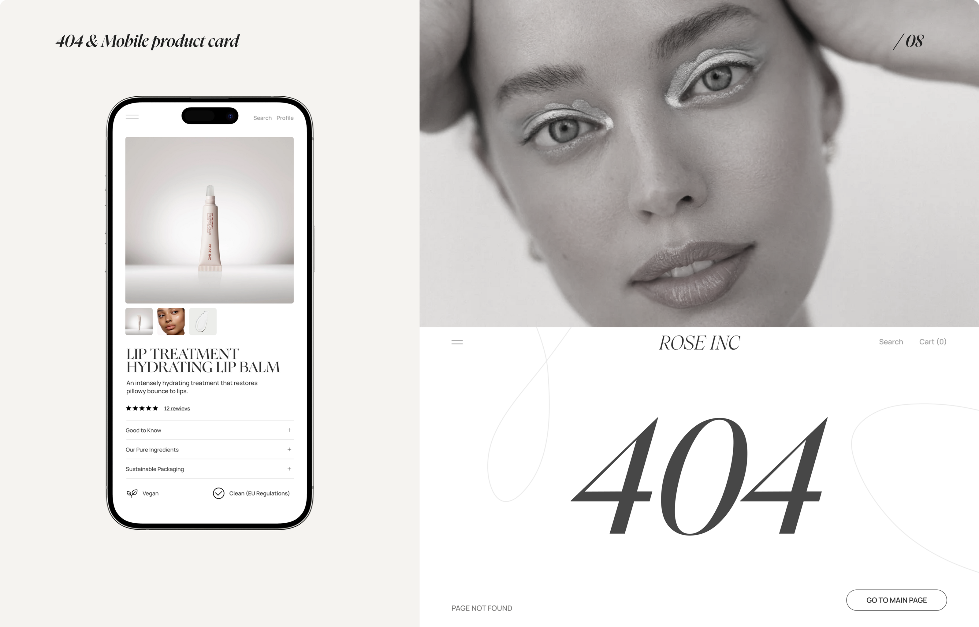 ROSE INC | ONLINE COSMETICS STORE — Изображение №11 — Интерфейсы на Dprofile