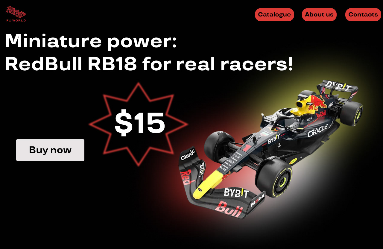Страница по продаже игрушечной машины F1 — Изображение №1 — Интерфейсы на Dprofile