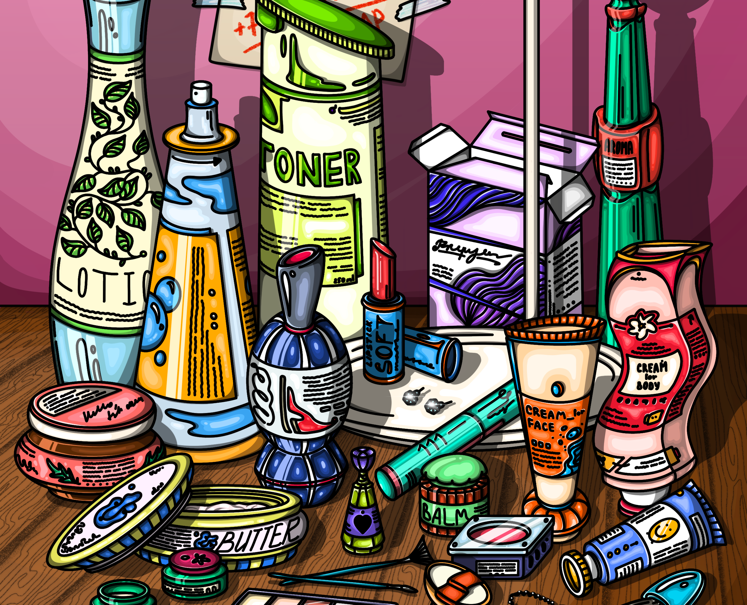 Макияжный столик — Брендинг, Иллюстрация на Dprofile