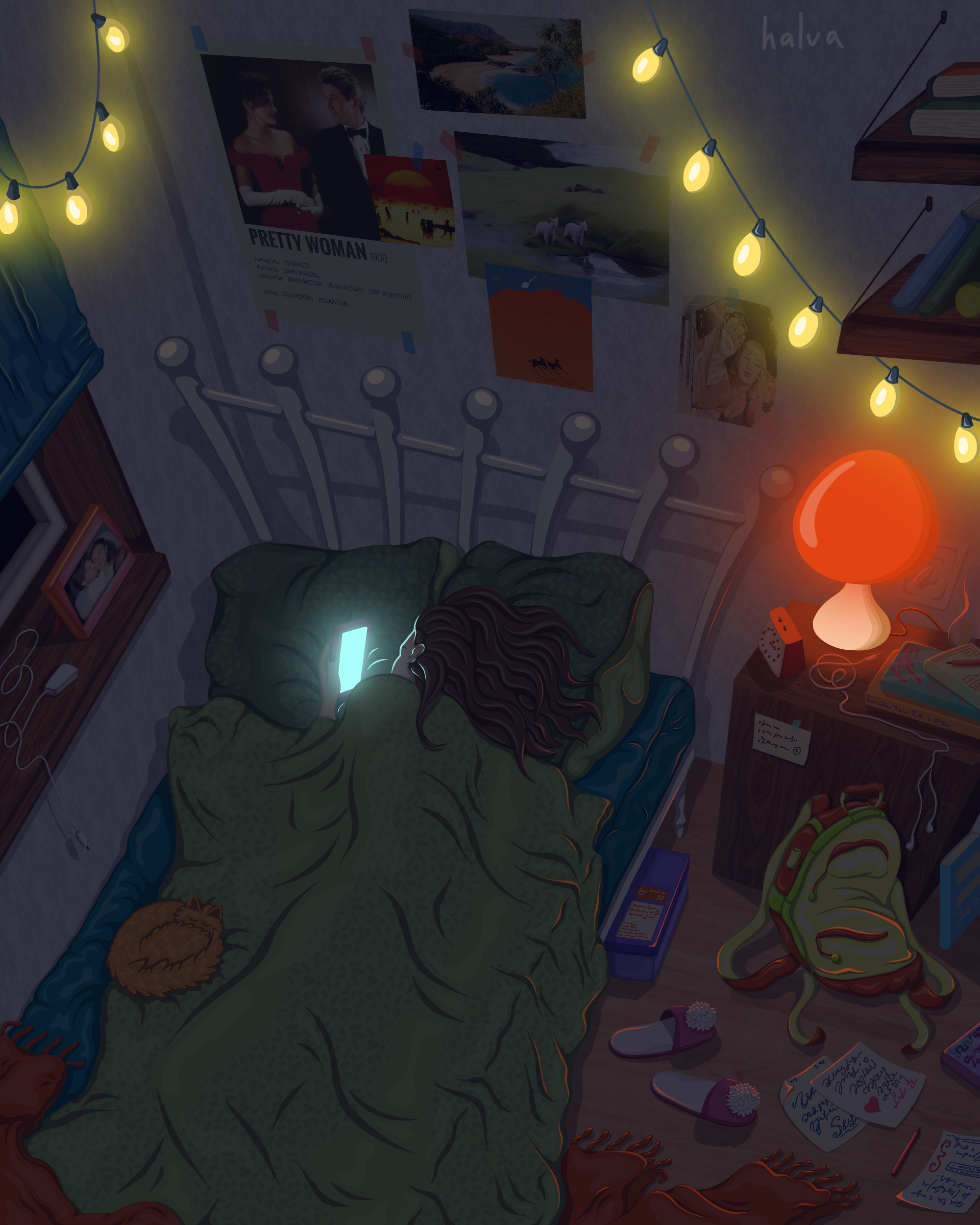 2/6. Девушка в комнате — Изображение №1 — Иллюстрация на Dprofile