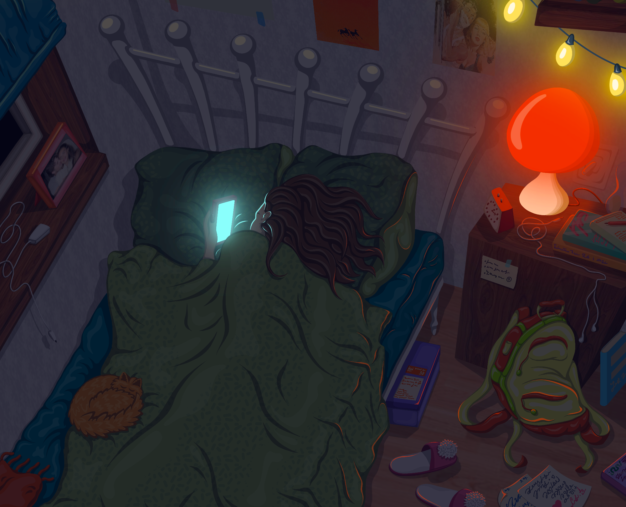 2/6. Девушка в комнате — Иллюстрация на Dprofile