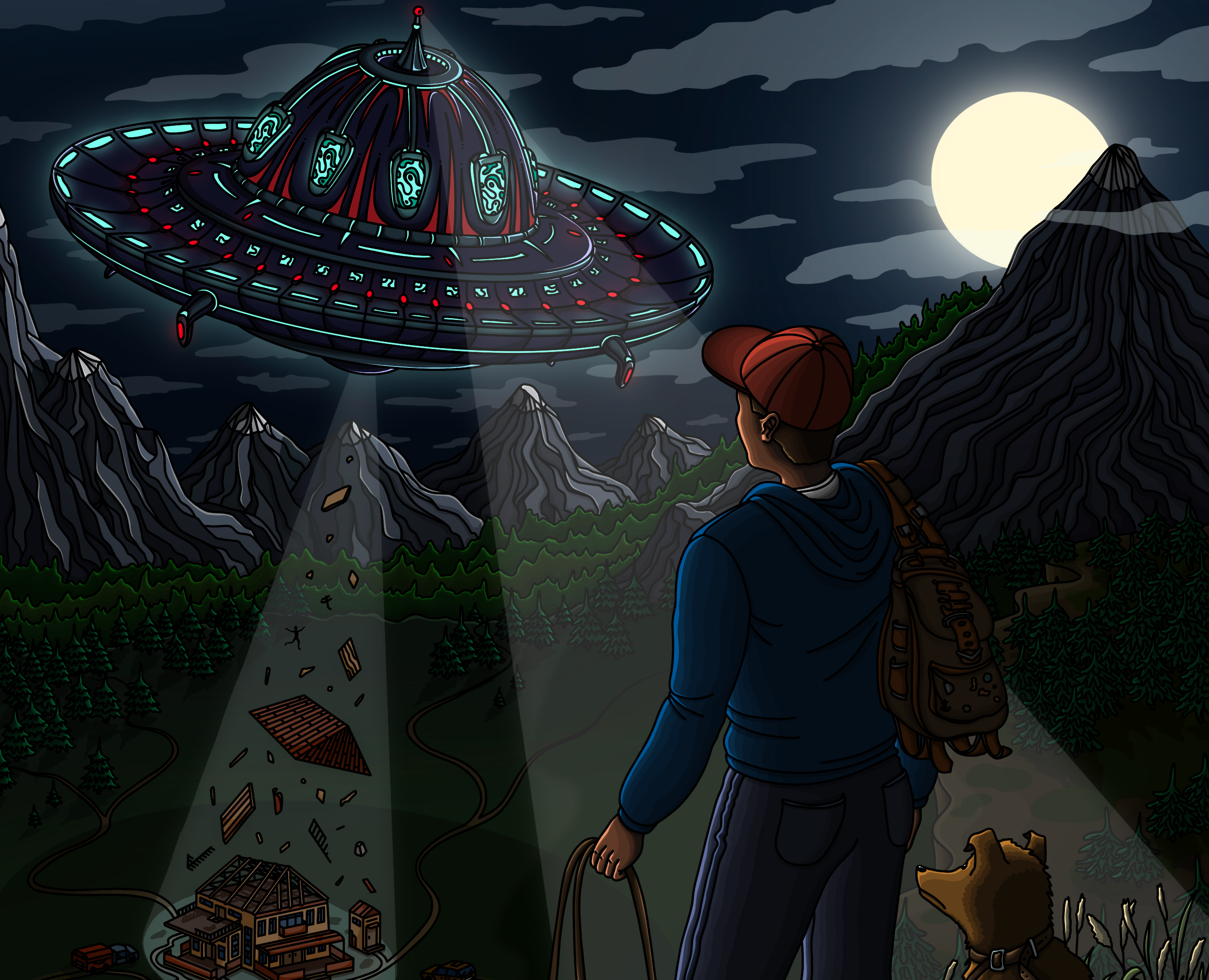 НЛО — Иллюстрация, Графика на Dprofile