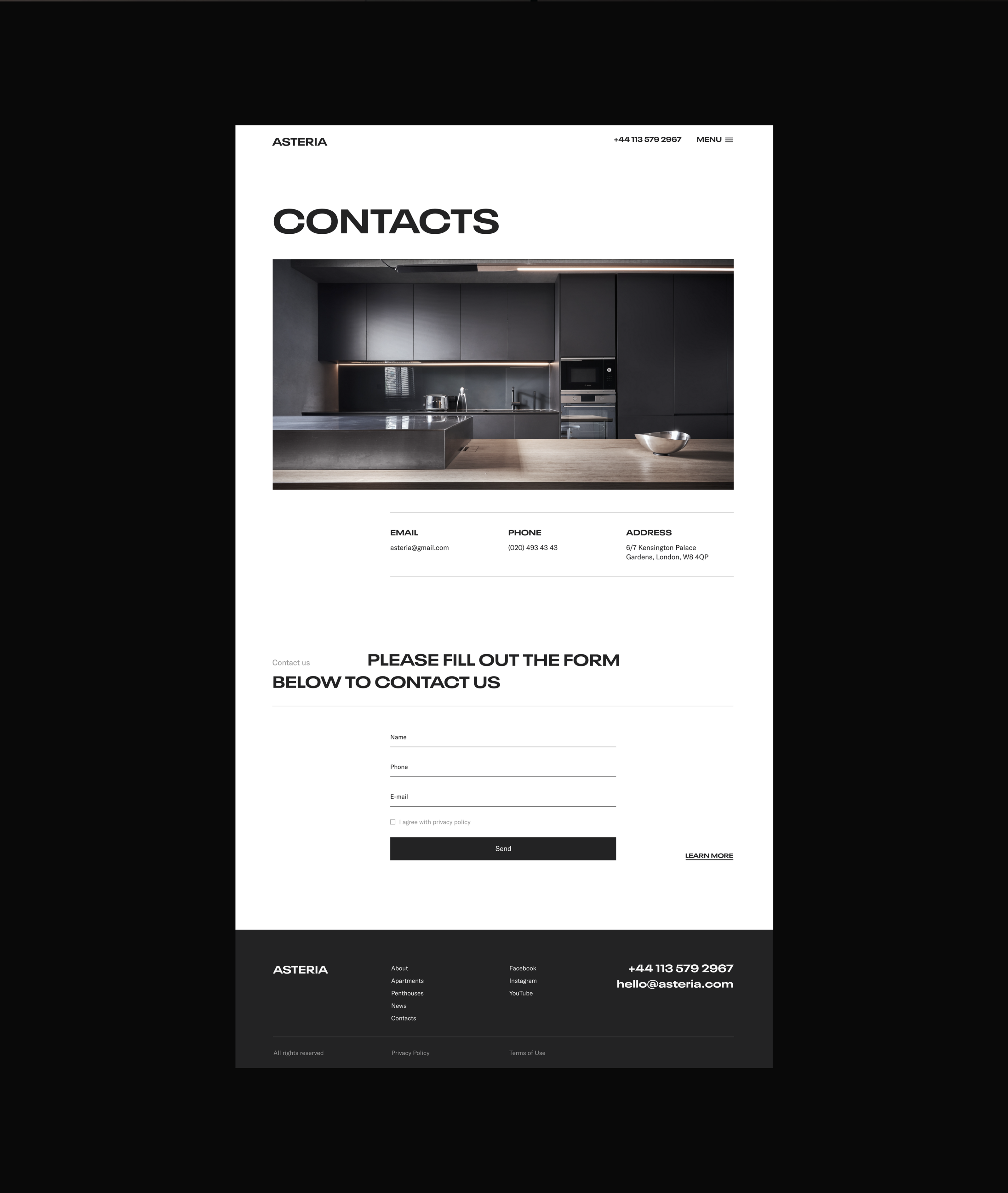 ASTERIA | Premium Real Estate — Изображение №9 — Интерфейсы на Dprofile