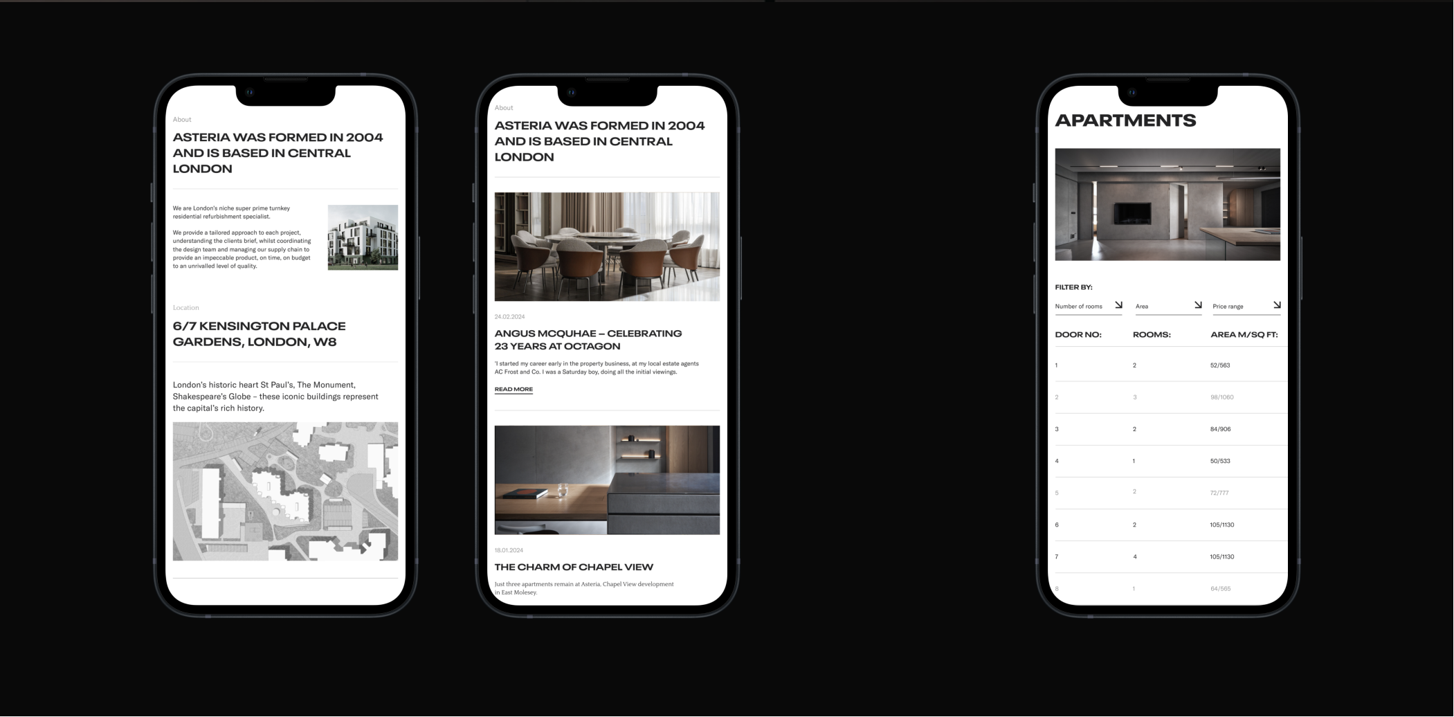 ASTERIA | Premium Real Estate — Изображение №6 — Интерфейсы на Dprofile