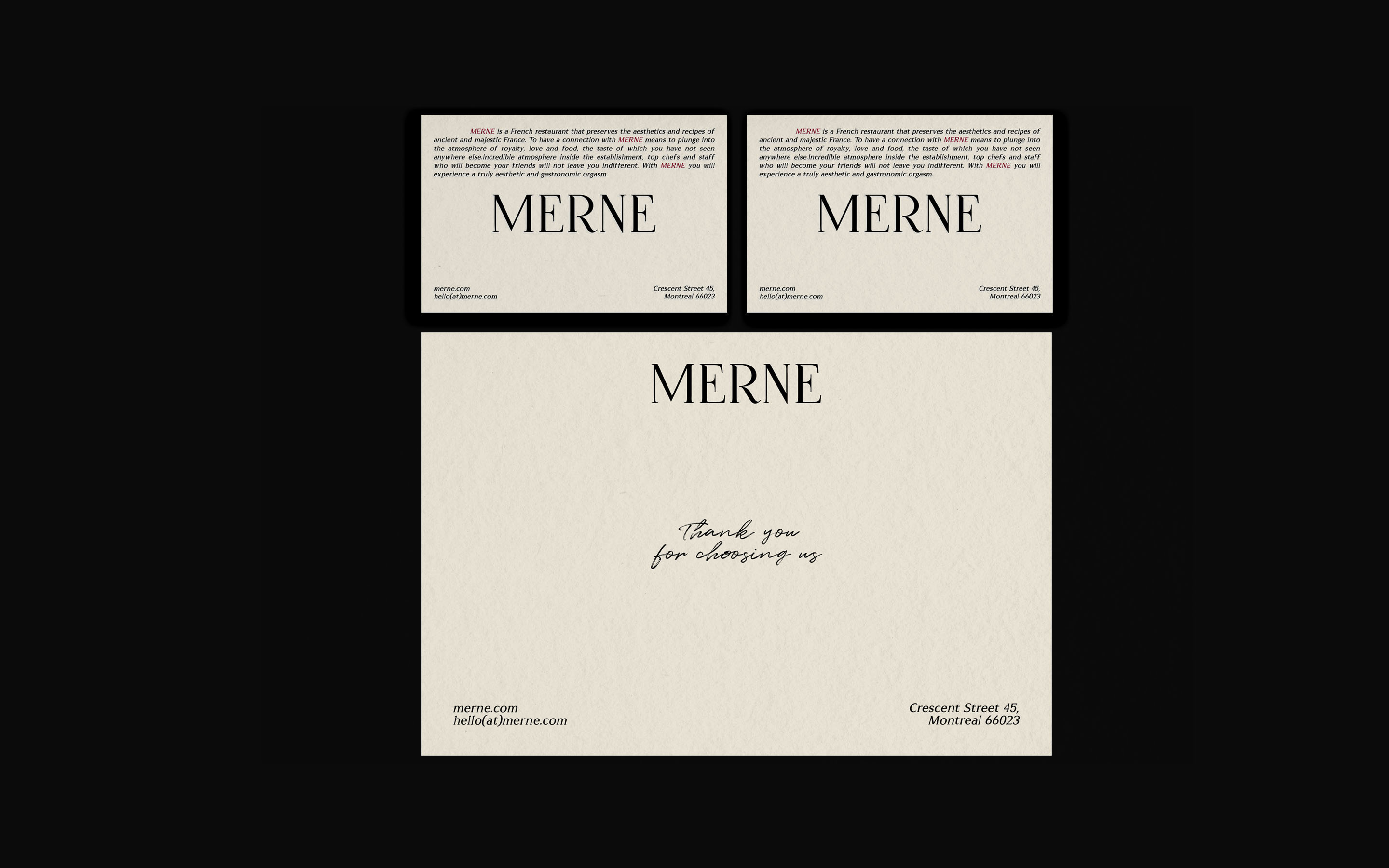 Merne [Ресторан] — Изображение №5 — Брендинг, Графика на Dprofile