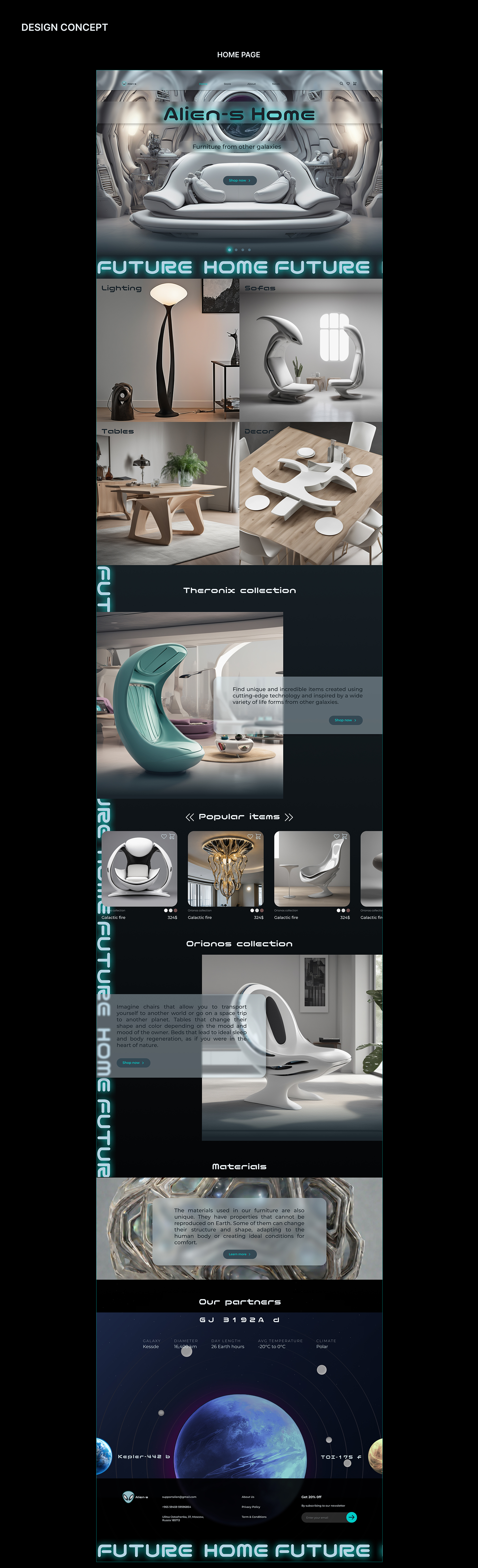 Интернет-магазин инопланетной мебели | Alien’s Home | UI/UX — Изображение №12 — Интерфейсы на Dprofile
