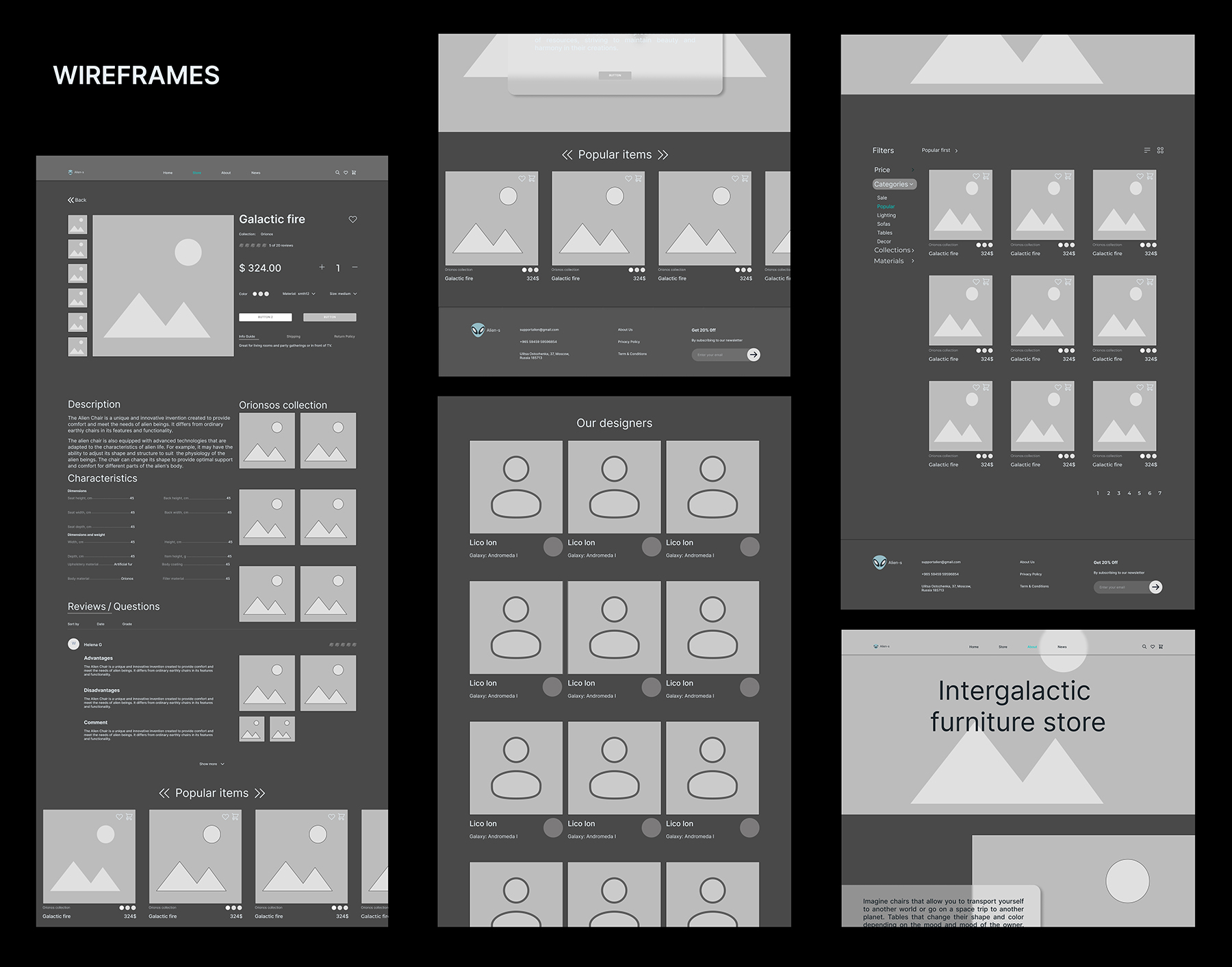 Интернет-магазин инопланетной мебели | Alien’s Home | UI/UX — Изображение №7 — Интерфейсы на Dprofile