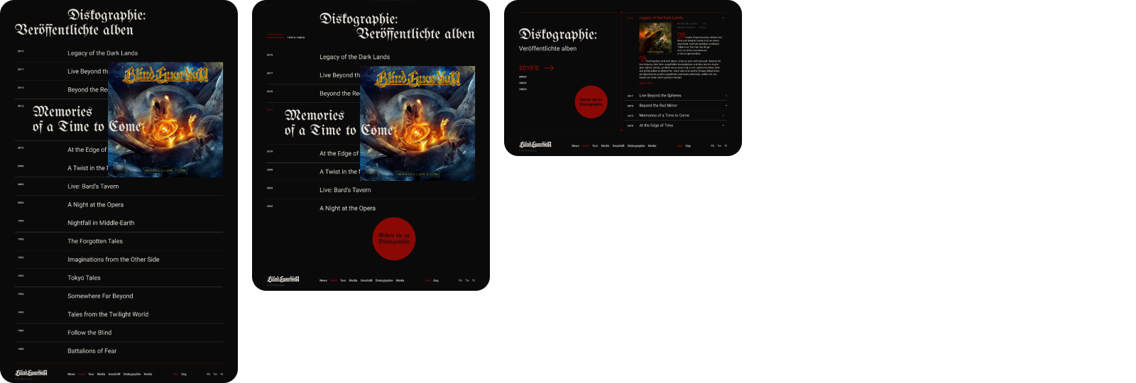 Blind Guardian. История создания проекта — Изображение №11 — Интерфейсы на Dprofile