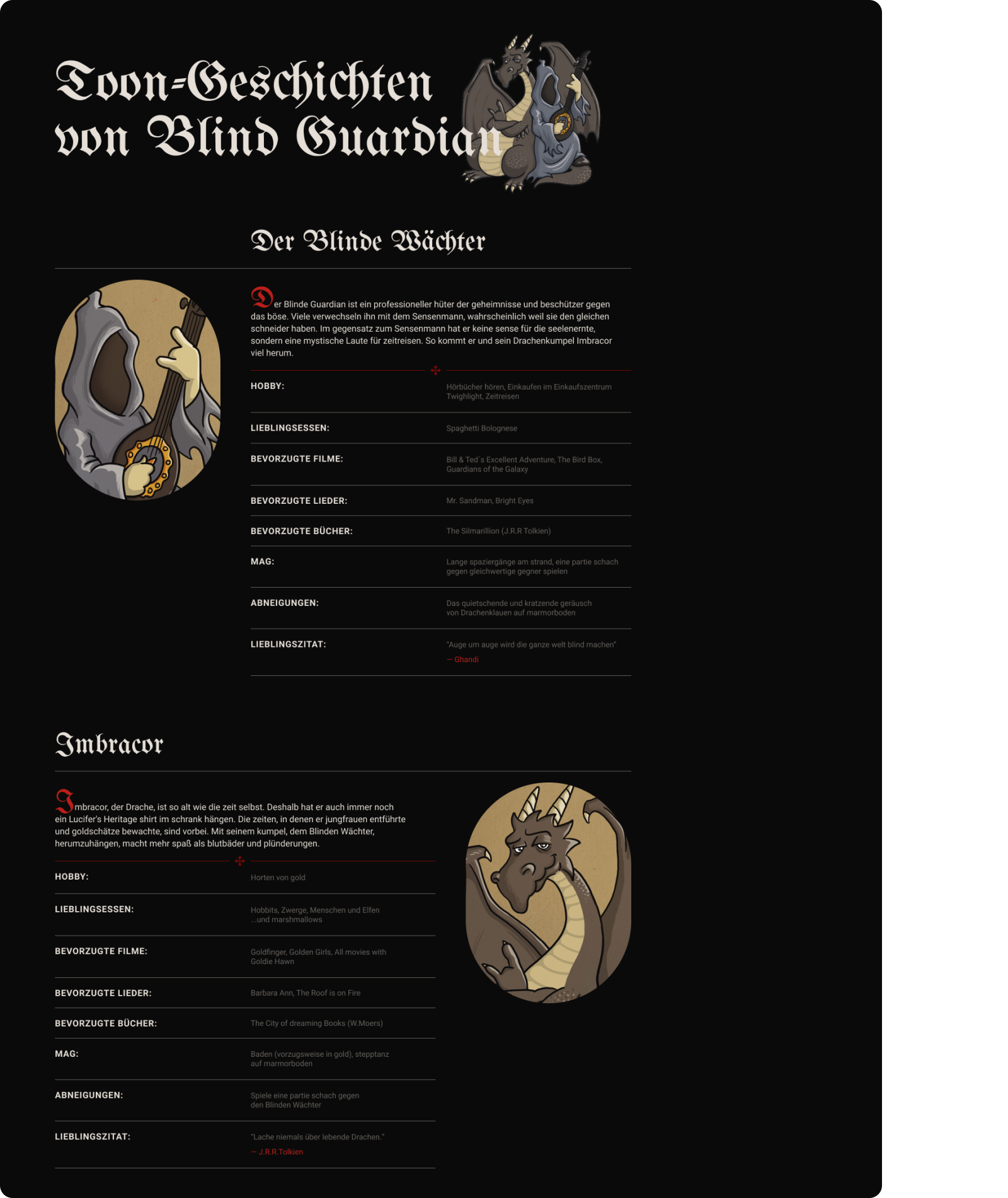 Blind Guardian. История создания проекта — Изображение №21 — Интерфейсы на Dprofile