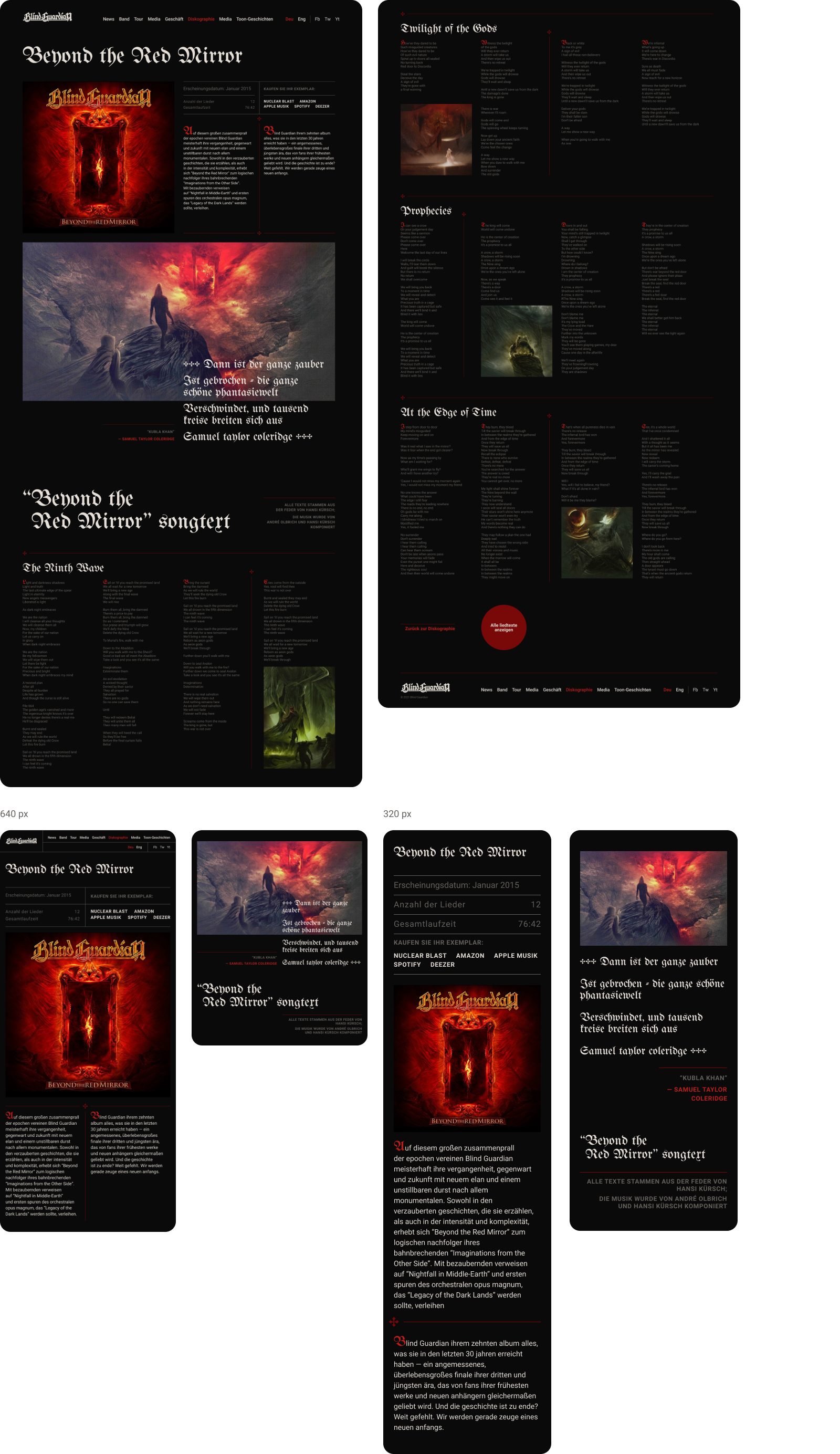 Blind Guardian. История создания проекта — Изображение №20 — Интерфейсы на Dprofile