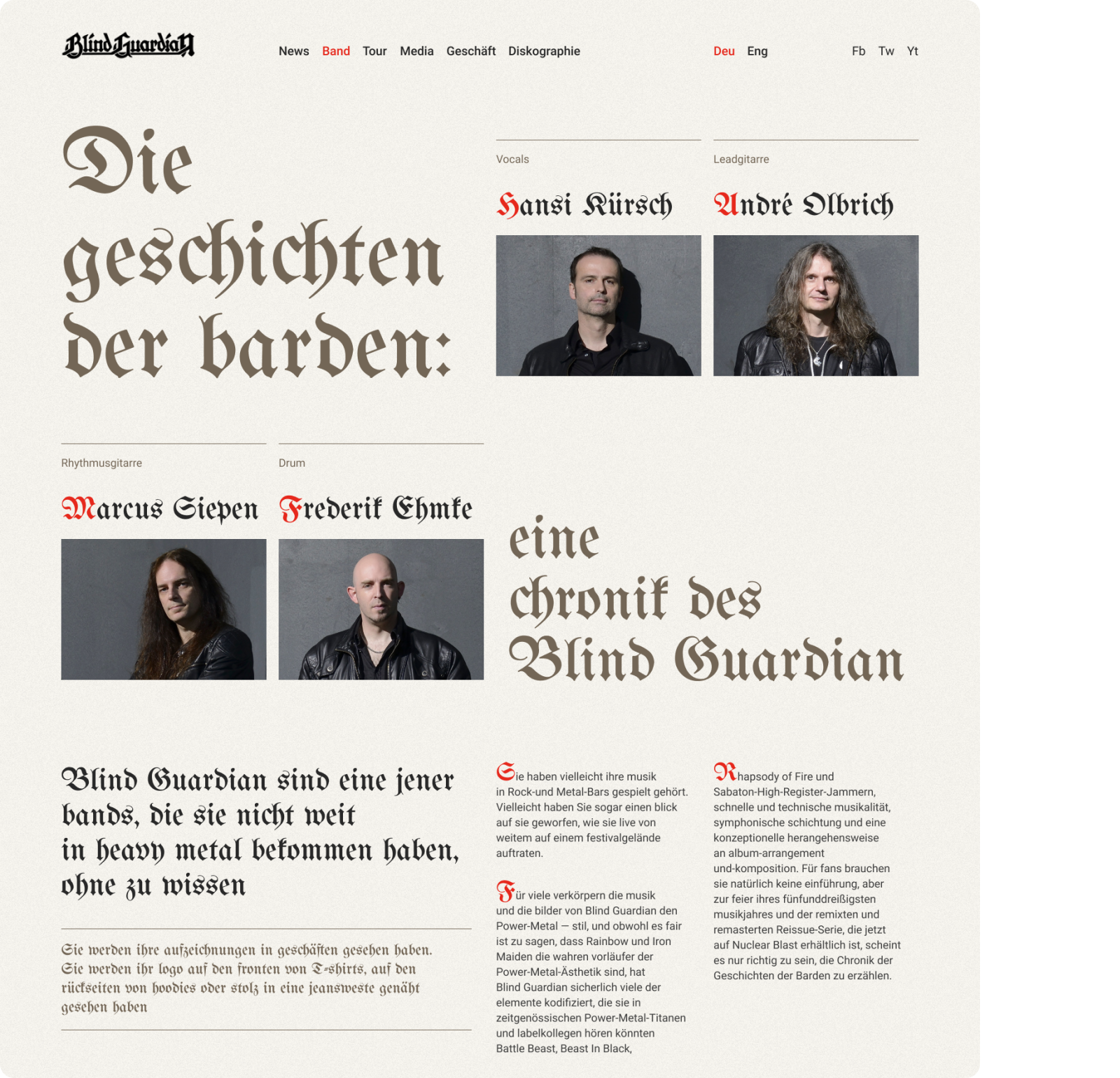 Blind Guardian. История создания проекта — Изображение №5 — Интерфейсы на Dprofile