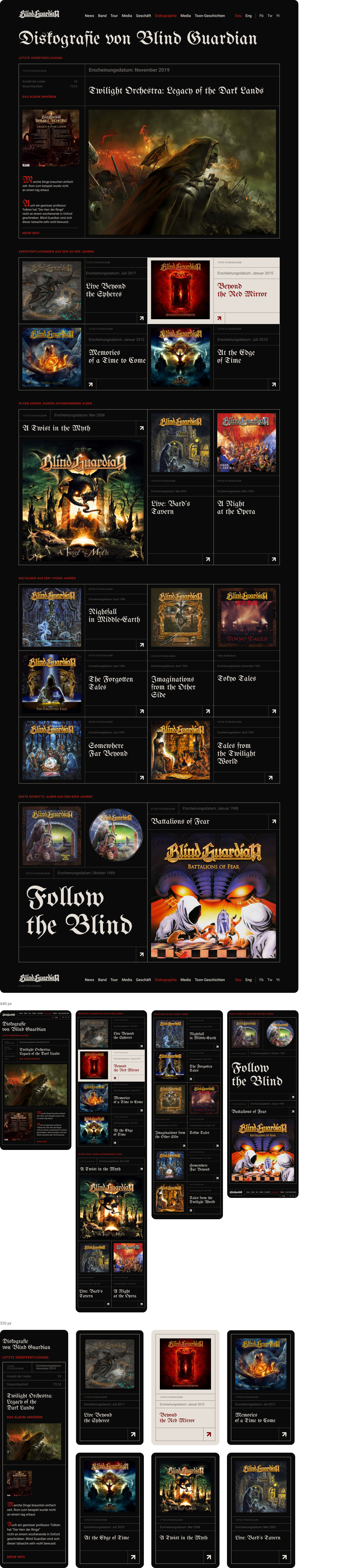 Blind Guardian. История создания проекта — Изображение №18 — Интерфейсы на Dprofile