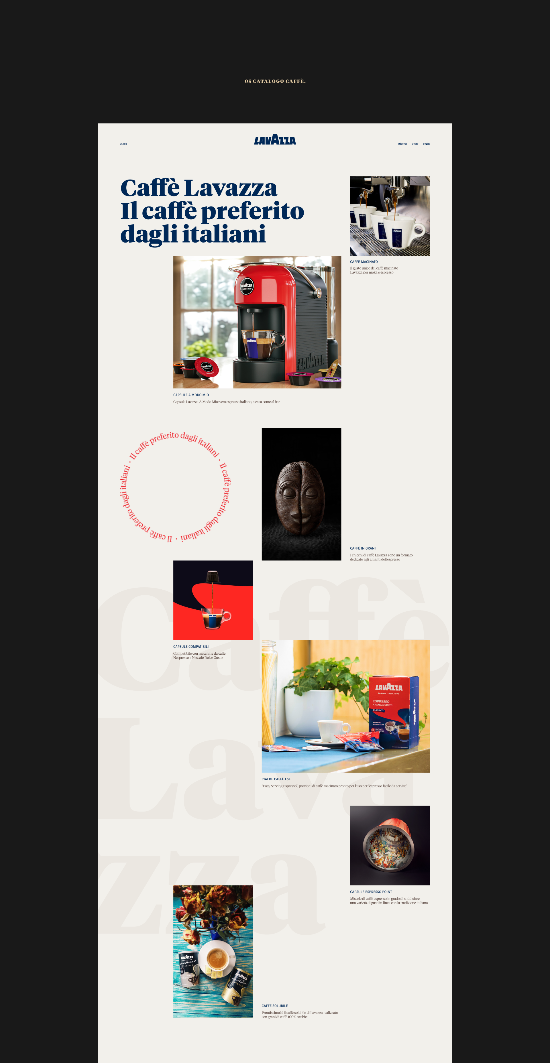 Lavazza. Итальянский кофейный бренд — Изображение №9 — Интерфейсы на Dprofile