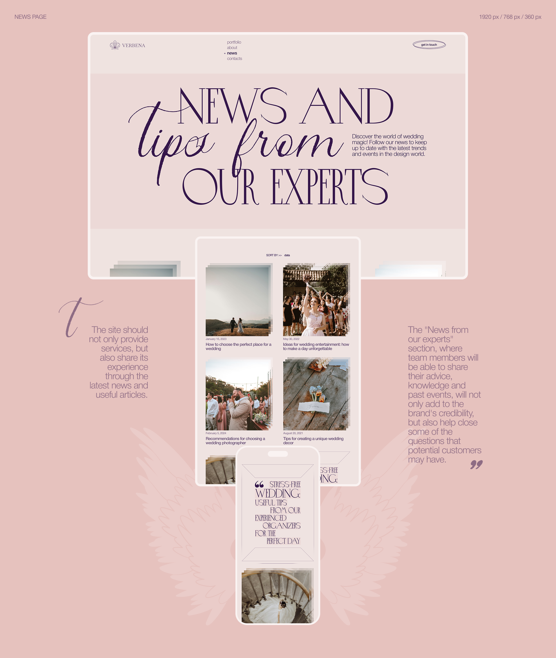 VERBENA Wedding Agency / corporate website — Изображение №9 — Интерфейсы на Dprofile