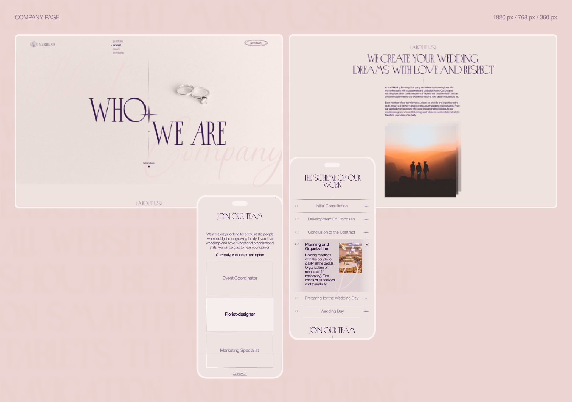 VERBENA Wedding Agency / corporate website — Изображение №13 — Интерфейсы на Dprofile