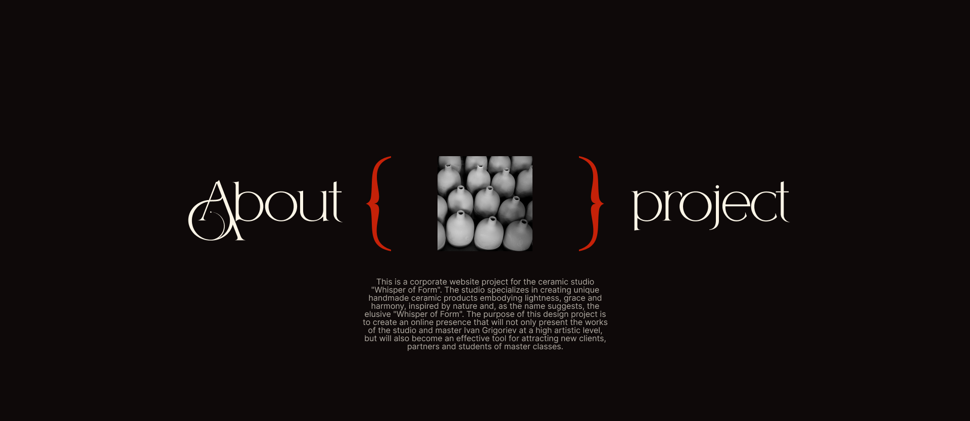 Whisper of Form. Сeramics studio / corporate website — Изображение №2 — Интерфейсы на Dprofile