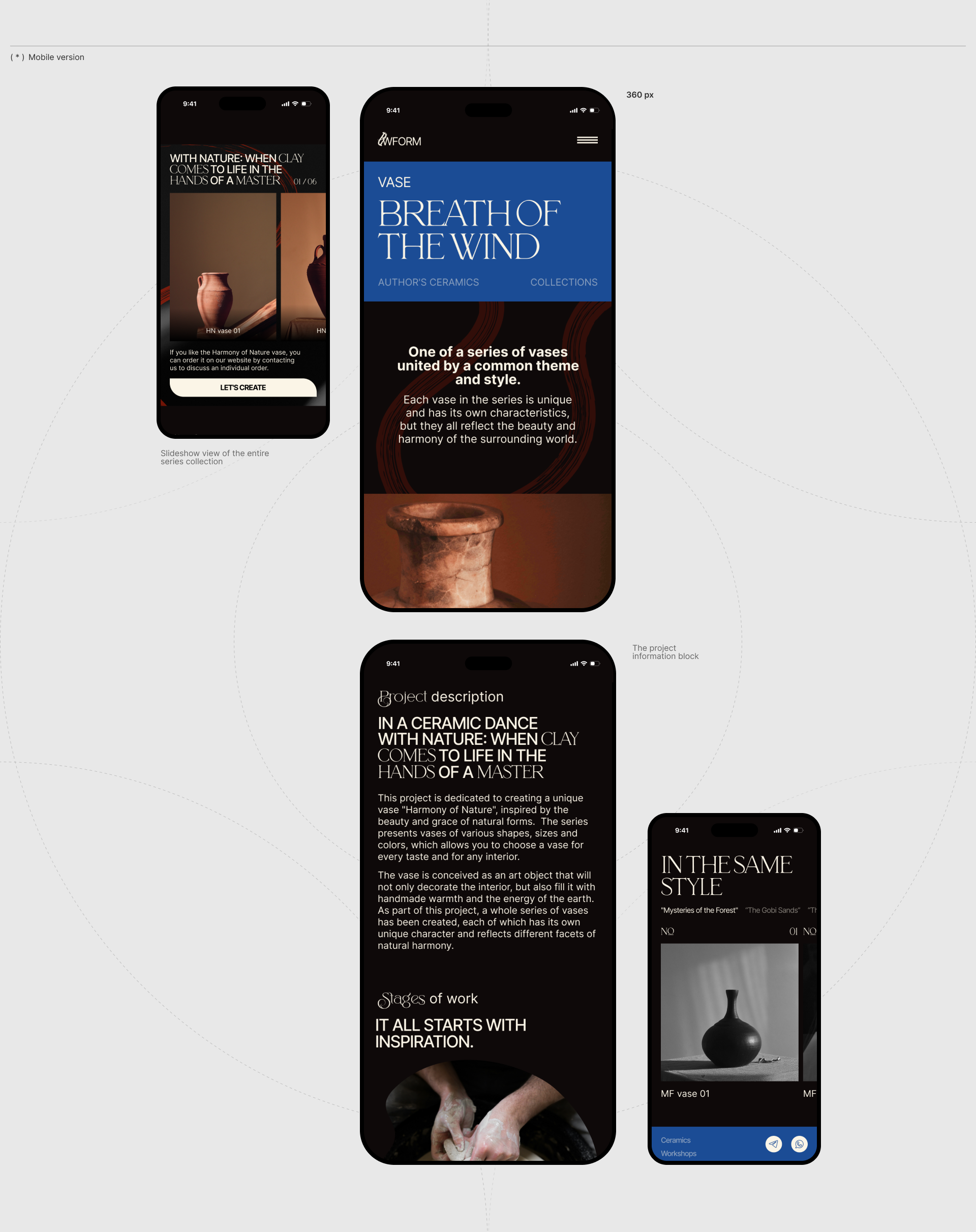 Whisper of Form. Сeramics studio / corporate website — Изображение №11 — Интерфейсы на Dprofile