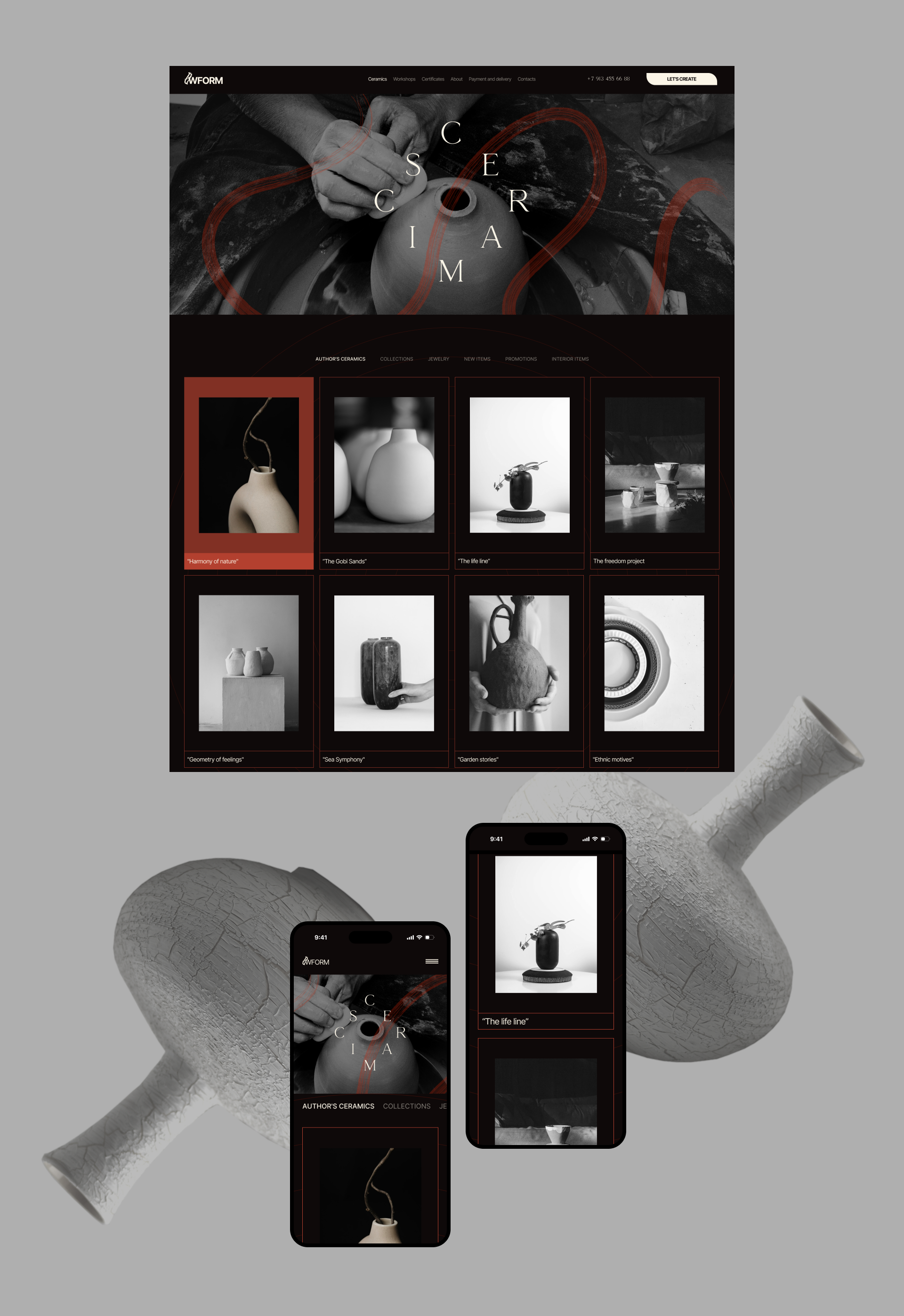 Whisper of Form. Сeramics studio / corporate website — Изображение №4 — Интерфейсы на Dprofile