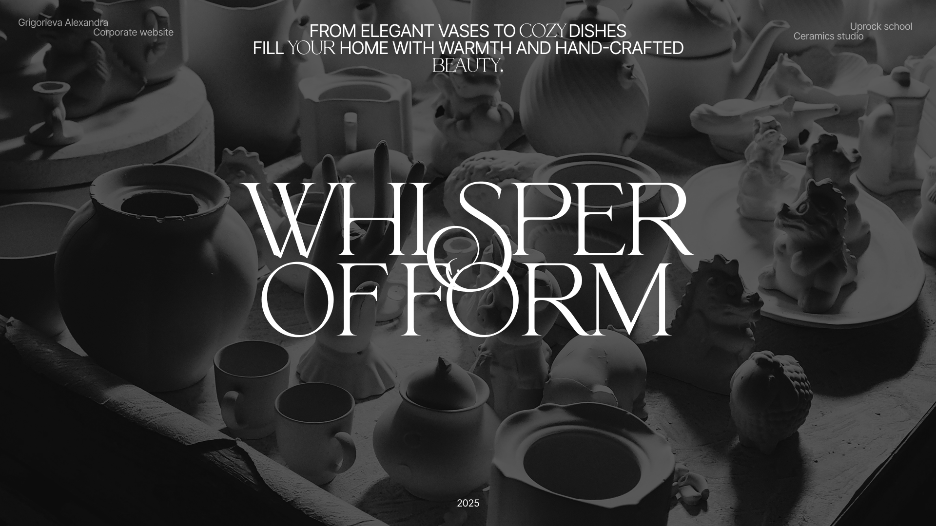 Whisper of Form. Сeramics studio / corporate website — Изображение №1 — Интерфейсы на Dprofile