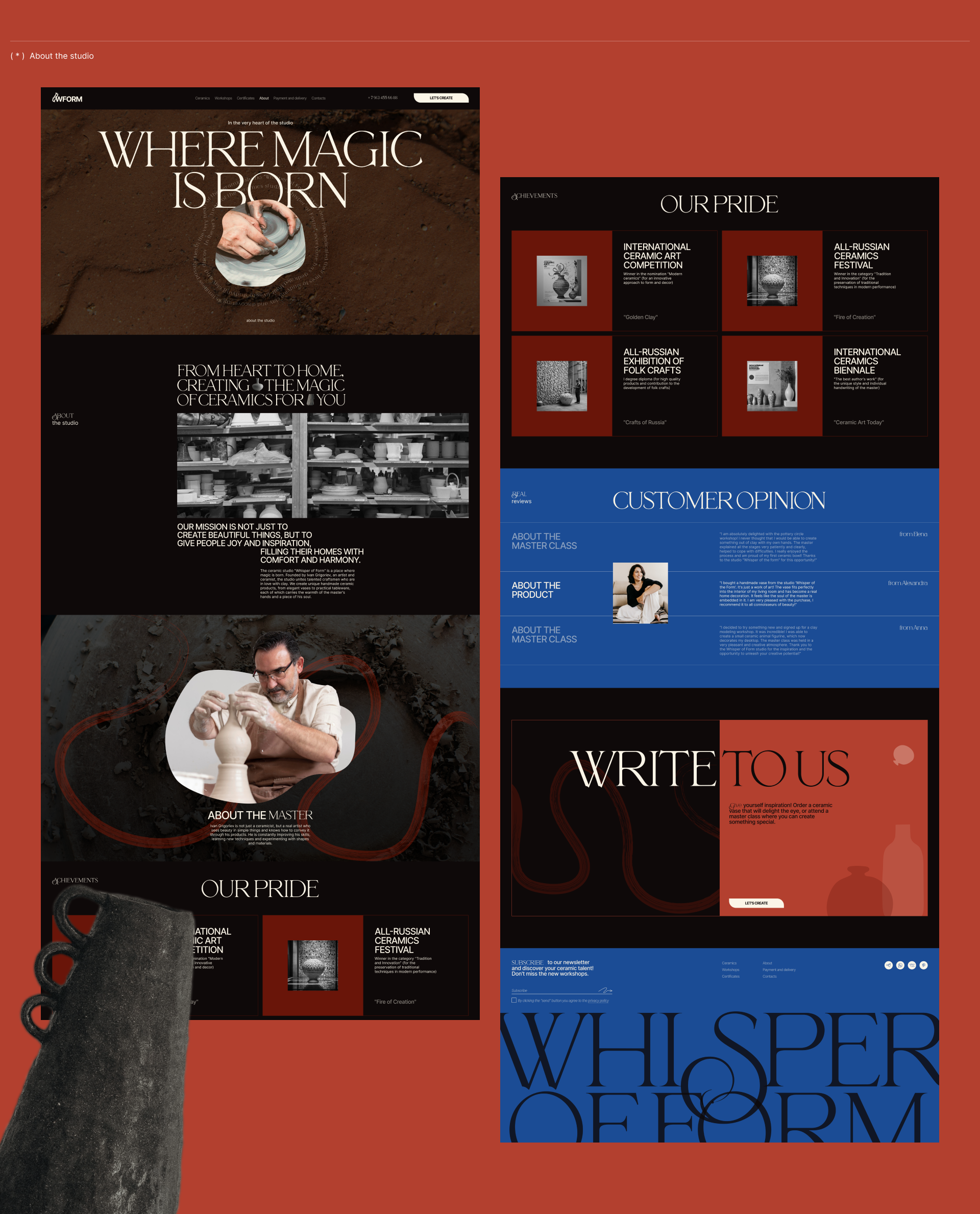 Whisper of Form. Сeramics studio / corporate website — Изображение №7 — Интерфейсы на Dprofile