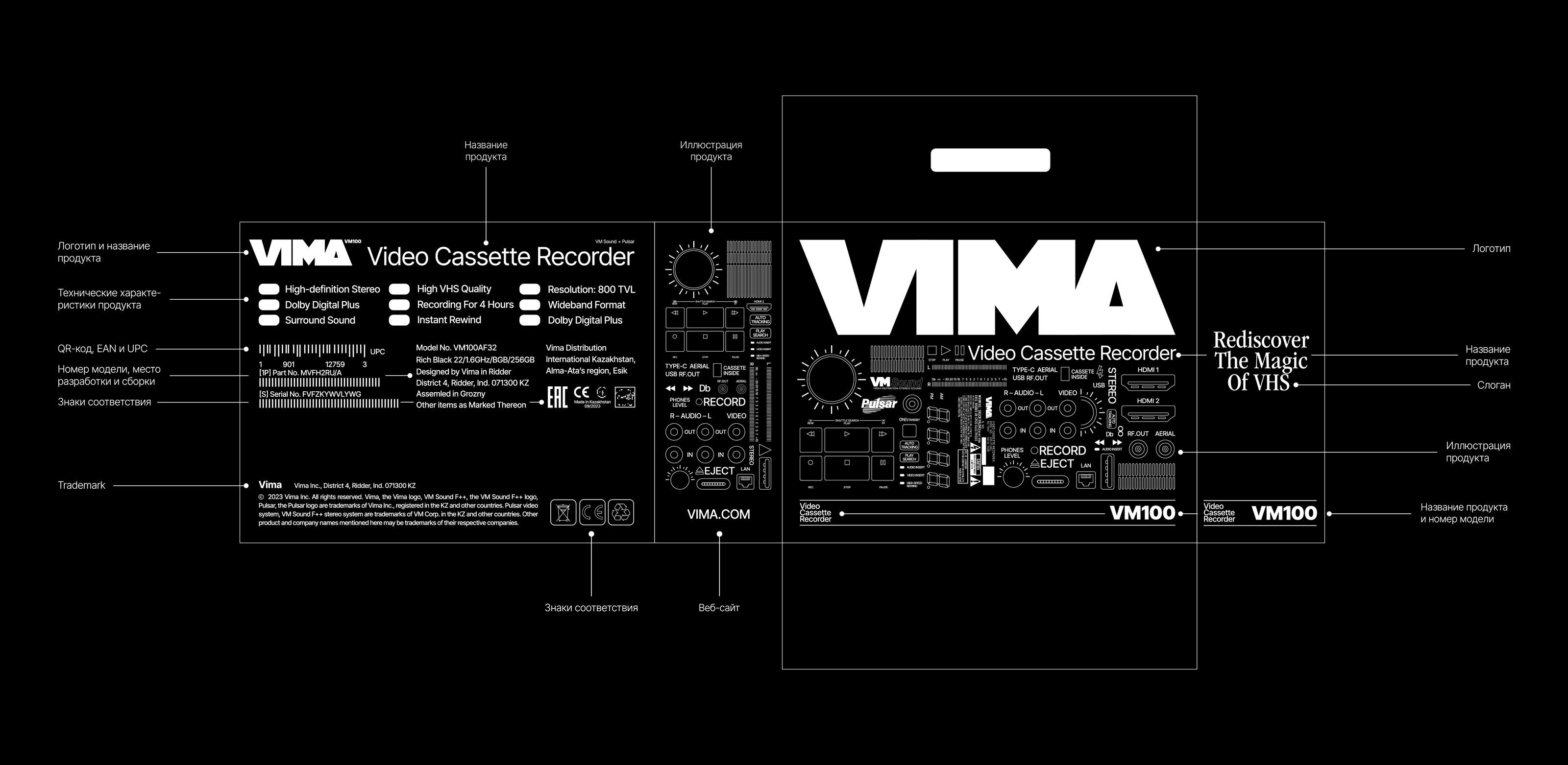 VIMA / Упаковка современных видеомагнитофонов — Изображение №4 — Брендинг, Графика на Dprofile