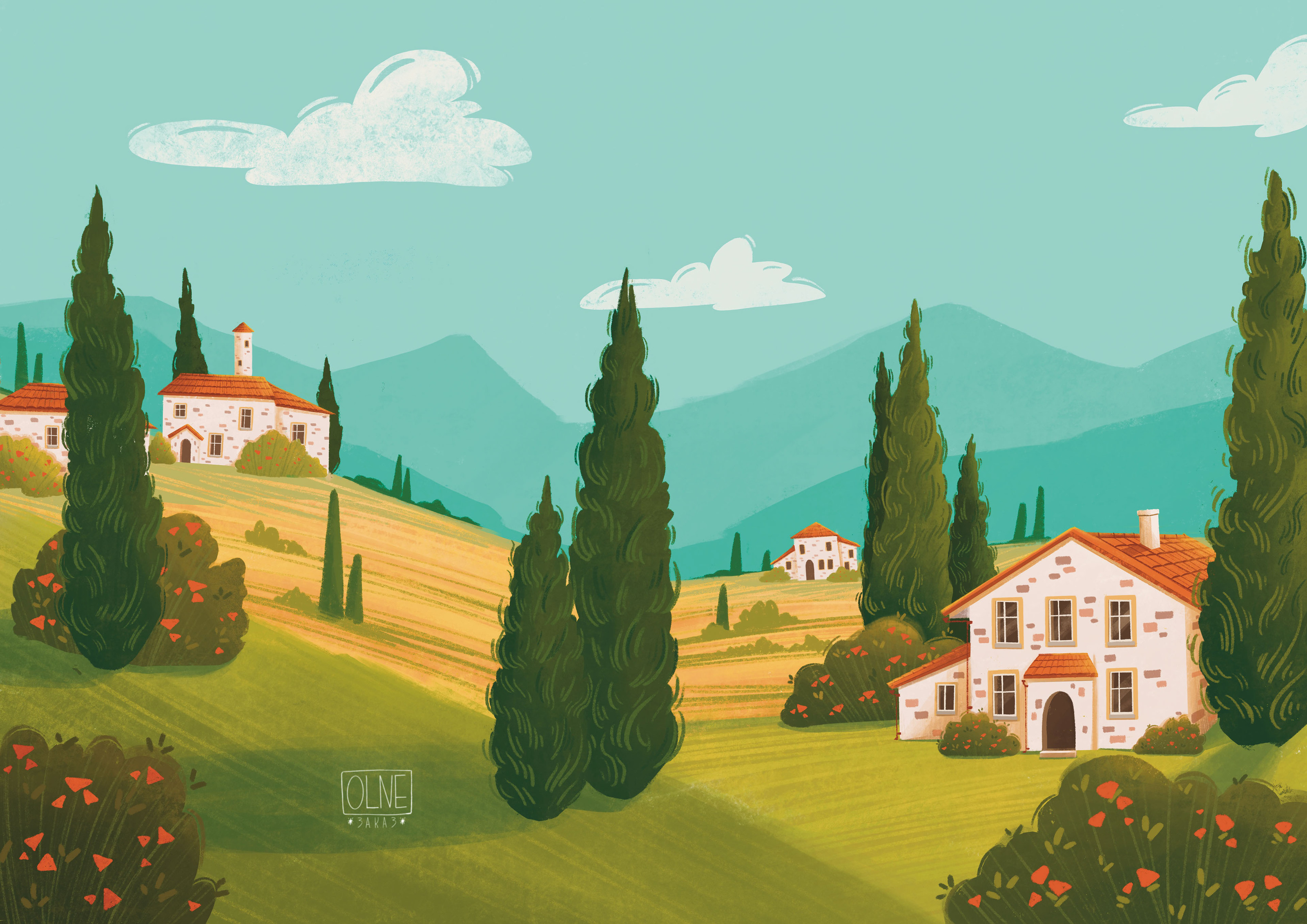 Landscapes of different countries — Изображение №1 — Брендинг, Иллюстрация на Dprofile