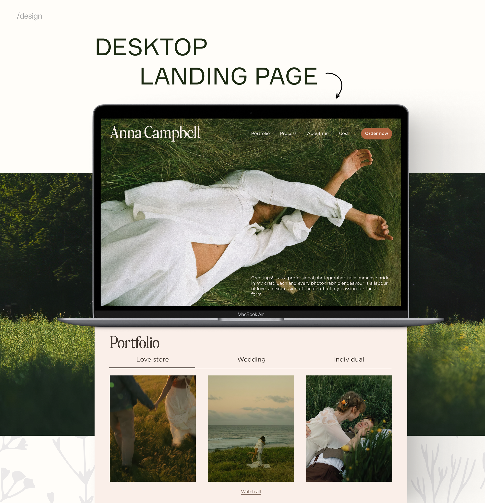 Сайт-портфолио для фотографа/Landing — Изображение №3 — Интерфейсы, Брендинг на Dprofile