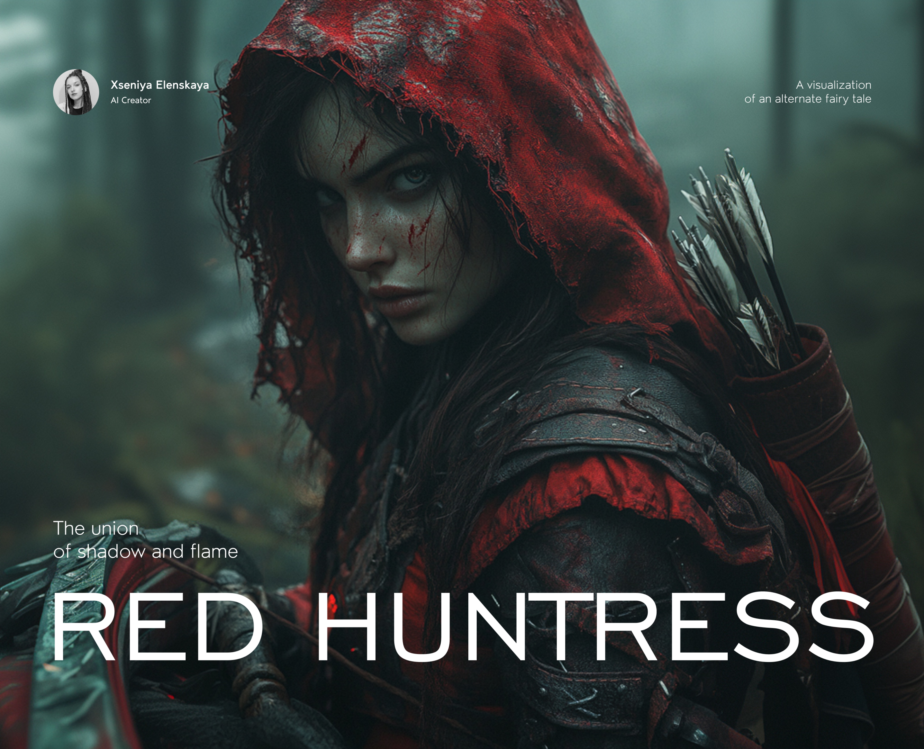 Red Huntress: the union of shadow and flame — Иллюстрация на Dprofile