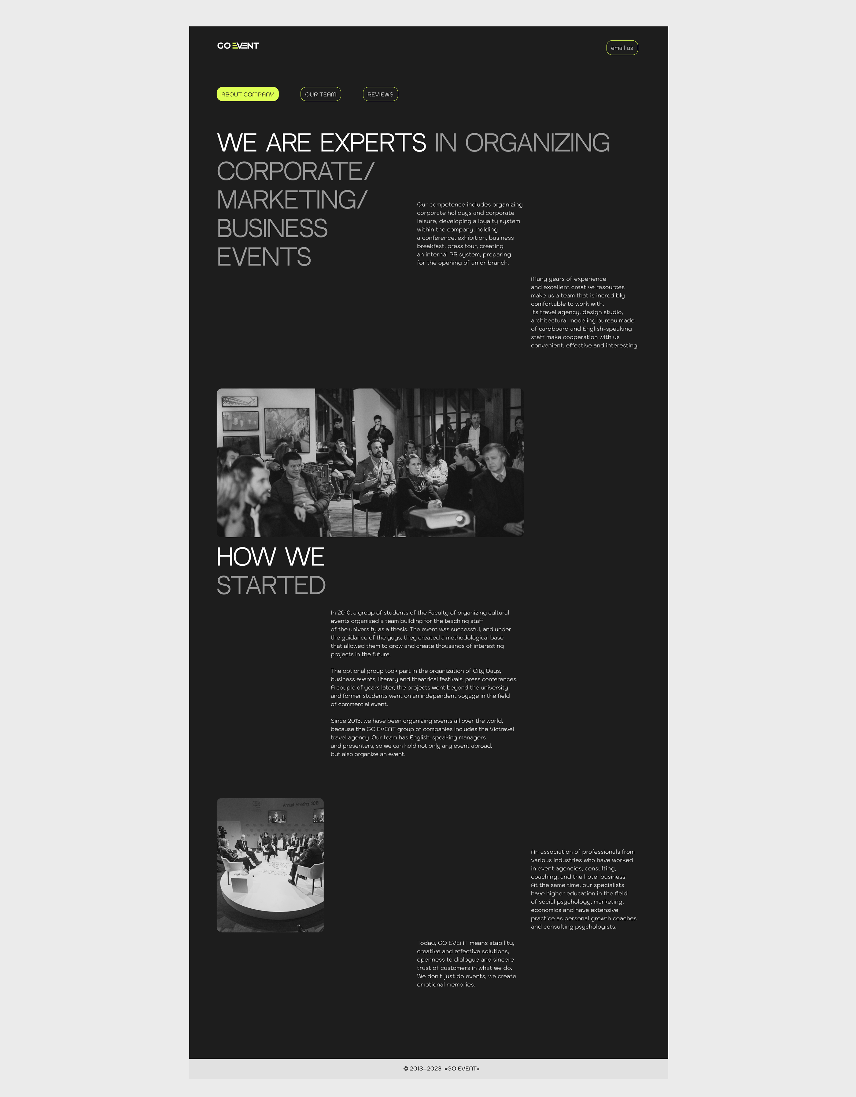 Website for event agency — Изображение №5 — Интерфейсы, Анимация на Dprofile