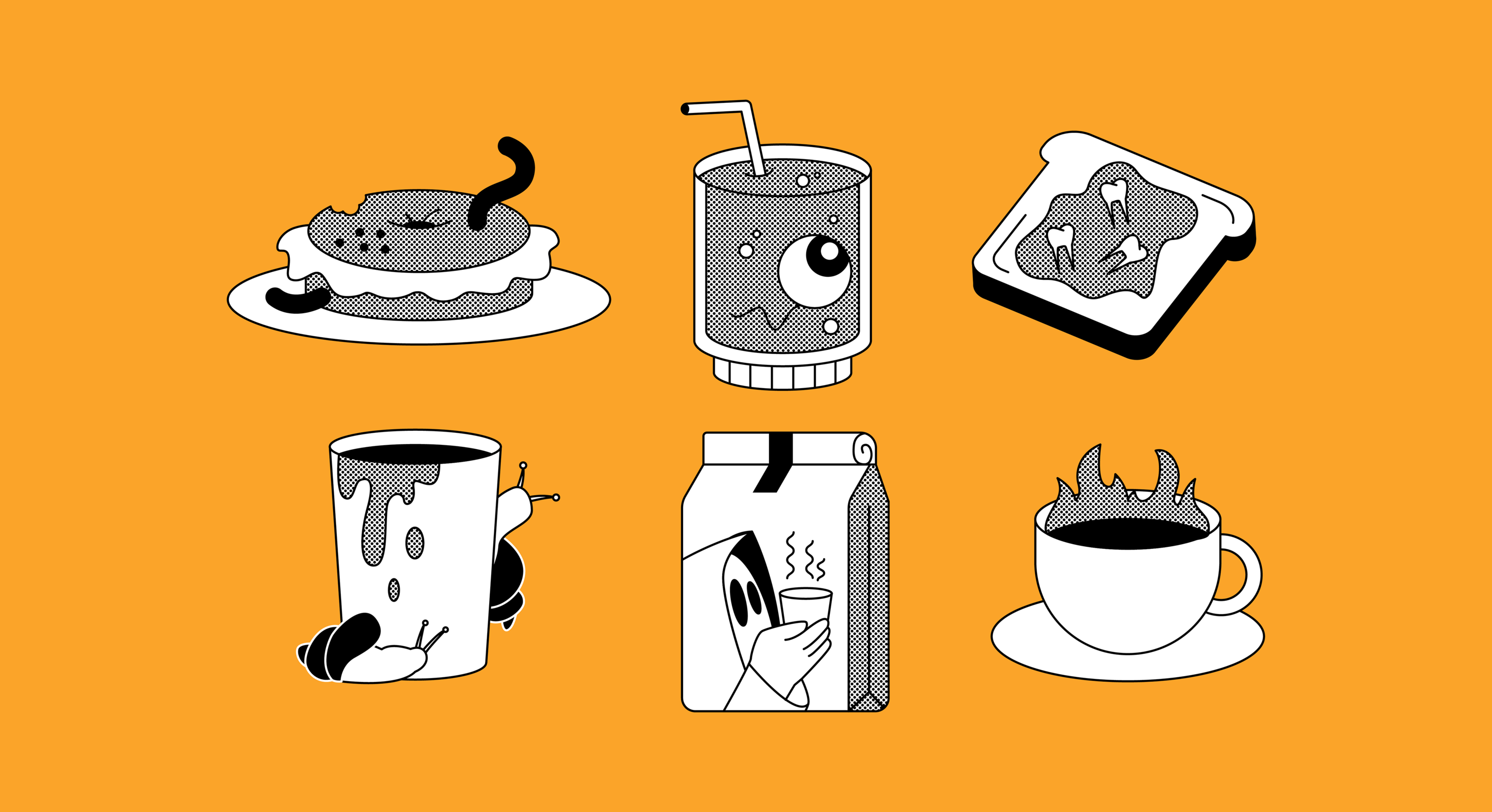 Halloween Coffee Shop Illustrations — Изображение №8 — Брендинг, Иллюстрация на Dprofile