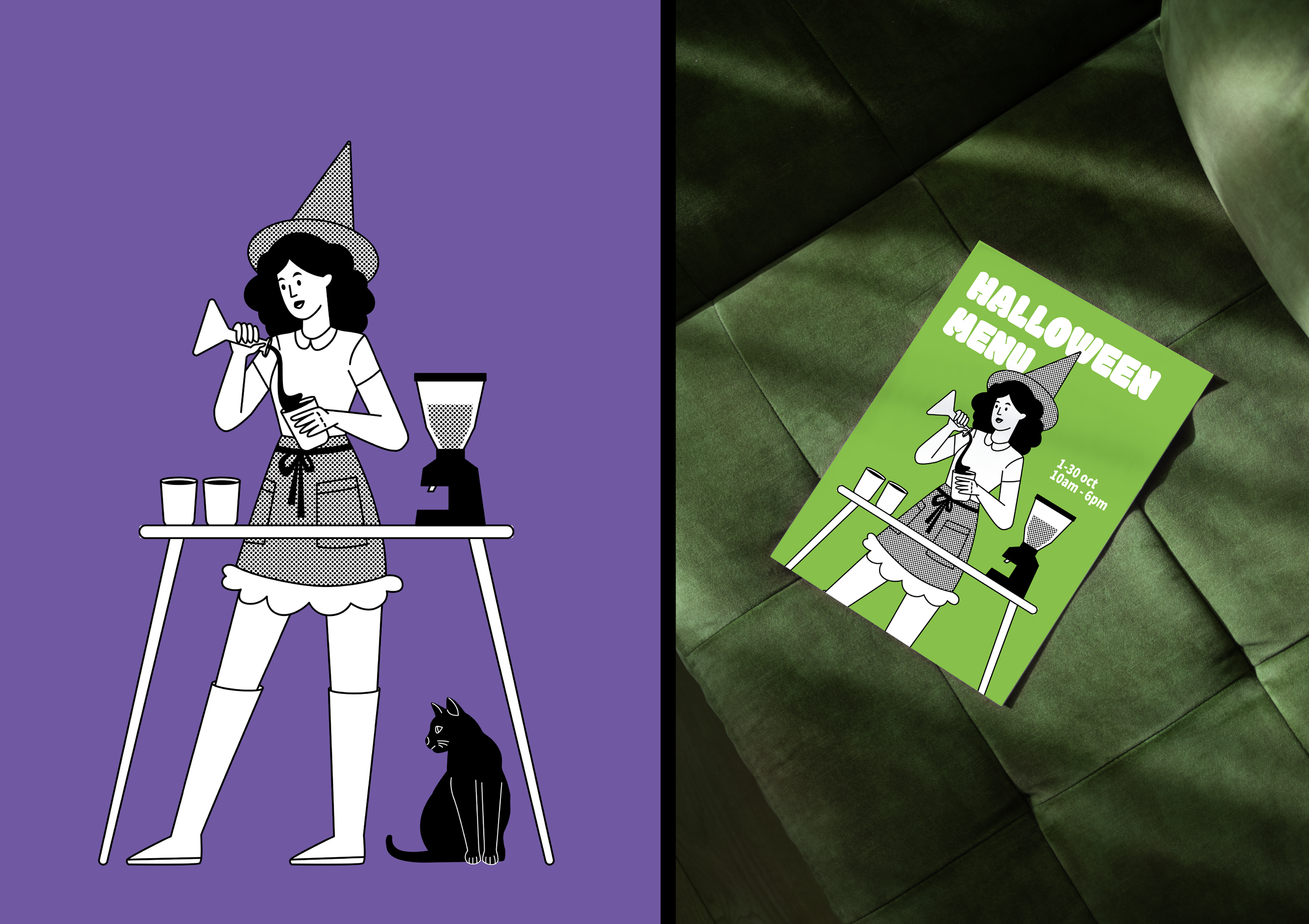 Halloween Coffee Shop Illustrations — Изображение №3 — Брендинг, Иллюстрация на Dprofile
