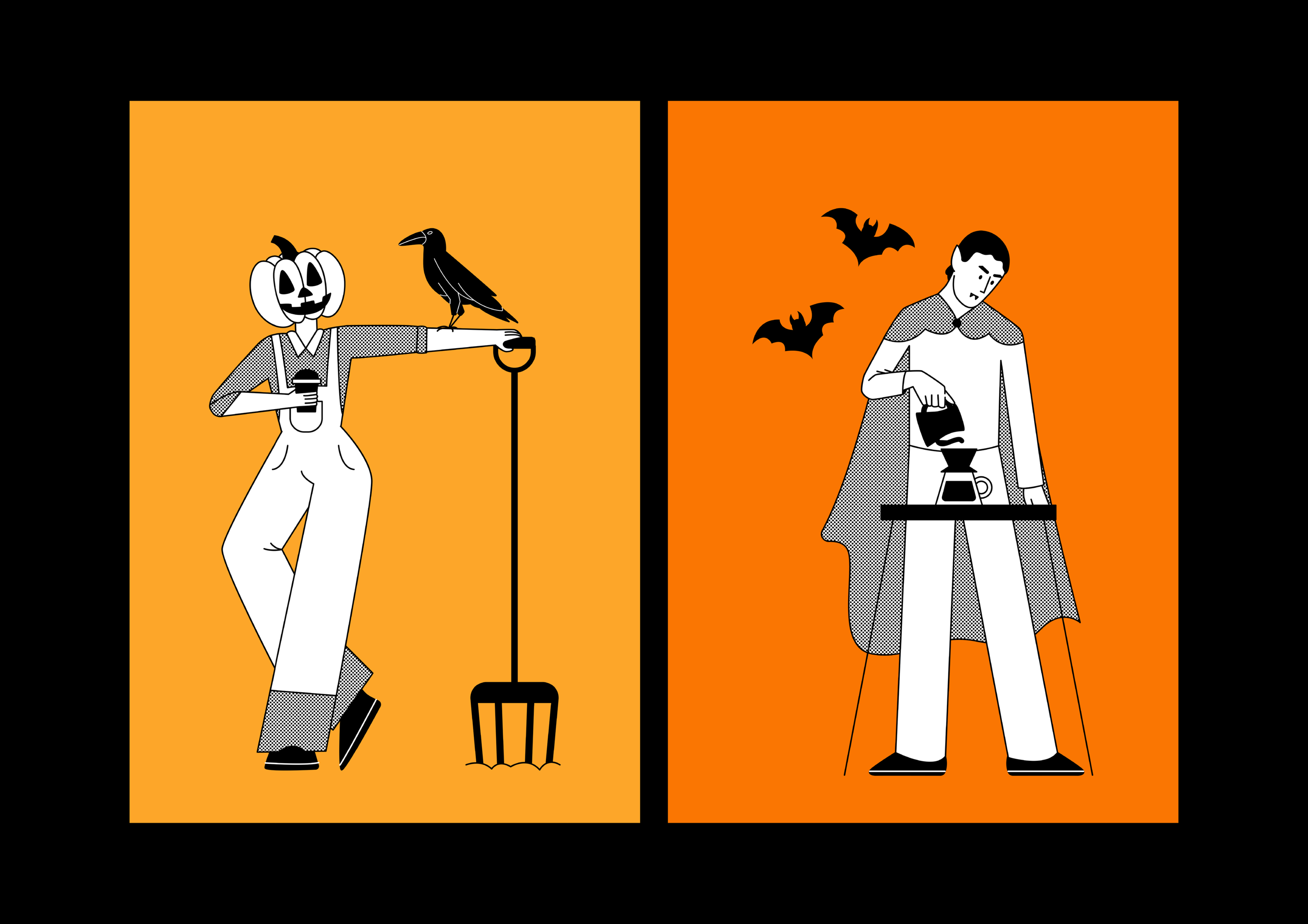 Halloween Coffee Shop Illustrations — Изображение №5 — Брендинг, Иллюстрация на Dprofile